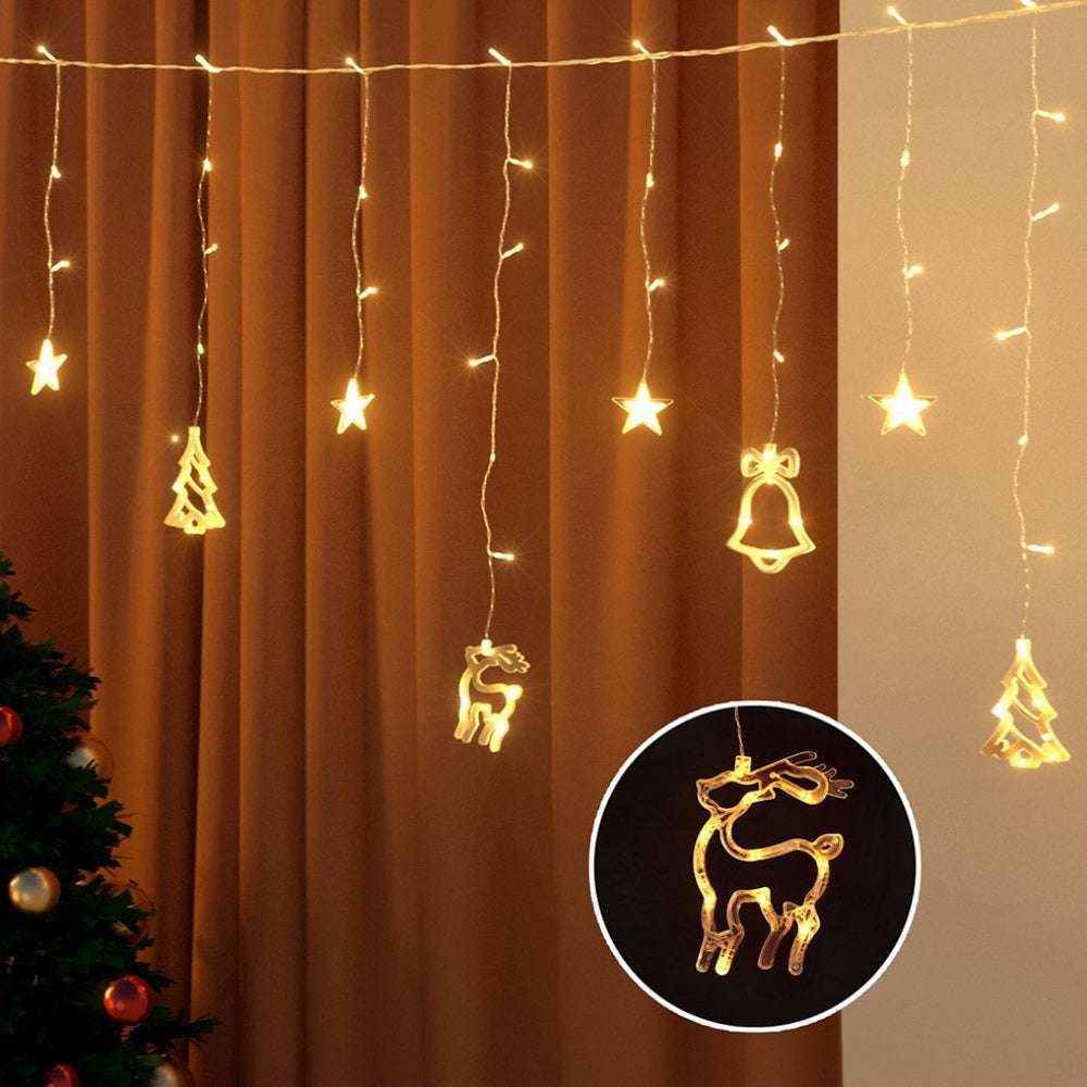 138 LED 3M Christmas Icicle Lights - Warm White Waterproof Outdoor Holiday String Lights for Christmas Tree, Roof, Window & Yard Decorations