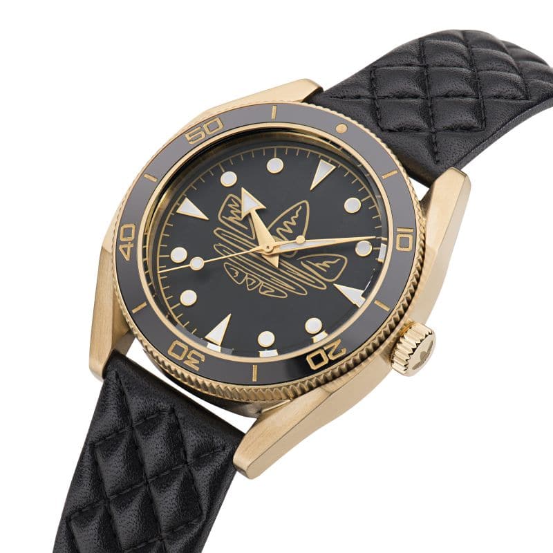 Adidas Unisex Black Dial Leather Strap Watch AOFH23001 - Stylish Casual & Sports Timepiece for Men and Women