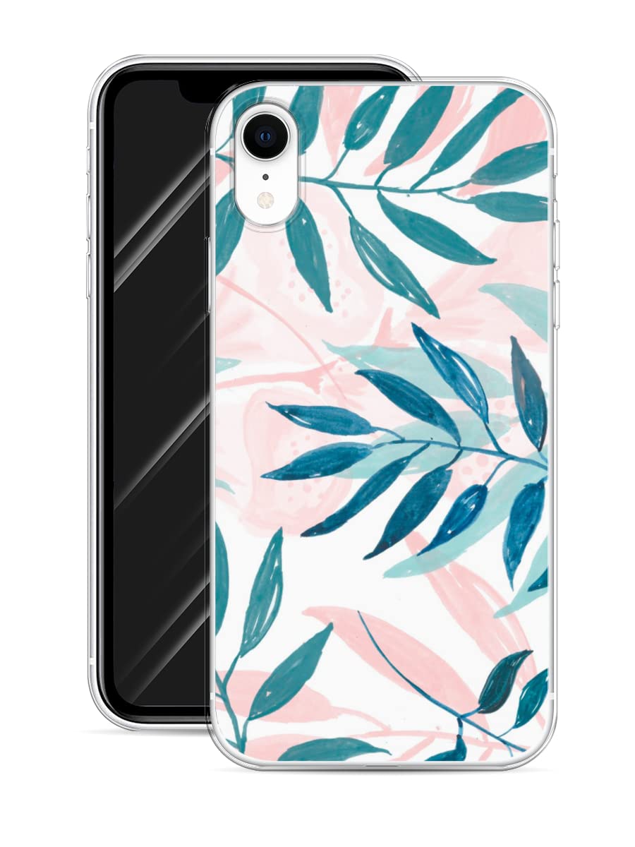 Shockproof iPhone XR Case with Watercolor Sticks Print - Slim Silicone Protective Cover Compatible with Wireless Charging - Cute Artistic Phone Case for Women & Girls - Perfect for Daily Use, Travel and Gift Giving