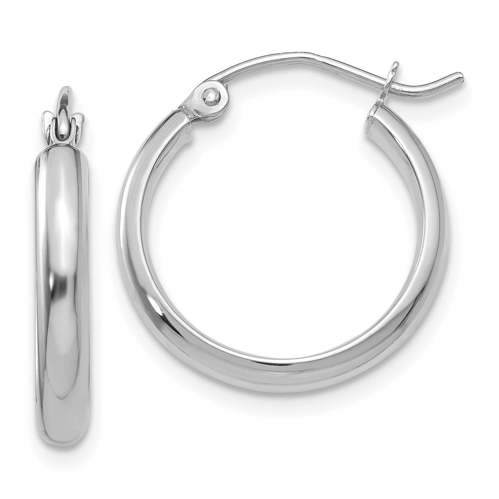 2.75mm Polished Round Tube Hoop Earrings in Real 14k Gold - Elegant Everyday Jewelry for Women, Perfect for Work, Date Night & Special Occasions