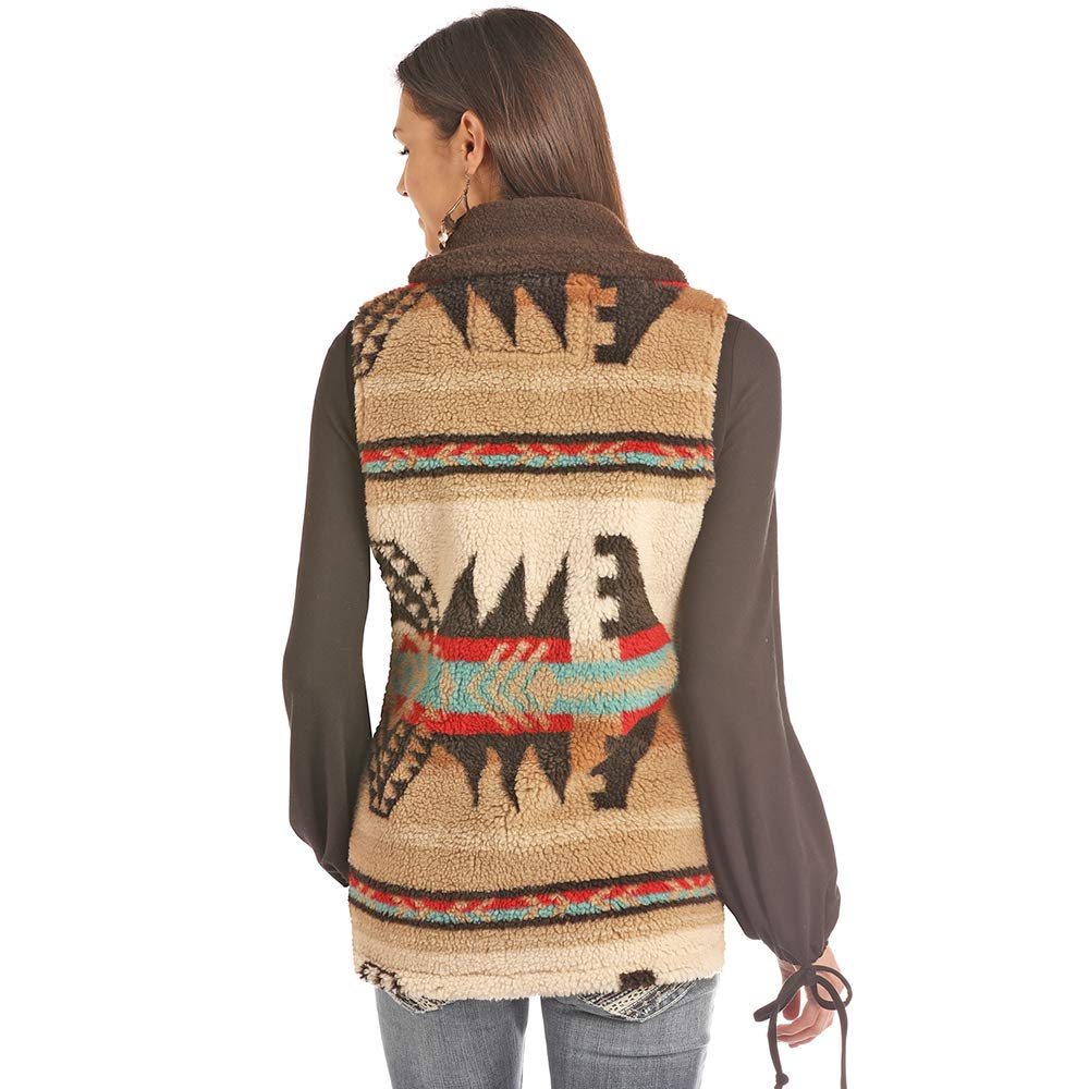 Women's Jacquard Berber Fleece Vest - Lightweight Warm Winter Puffer Vest for Outdoor Activities, Hiking, and Casual Wear (Style 58-2648)