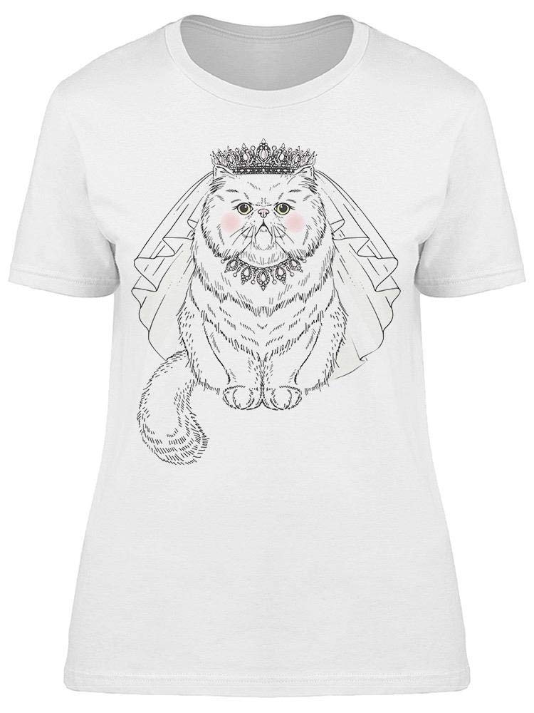 Persian Royal Cat Bride T-Shirt for Women - Cute & Unique Cat Lover Gift for Cat Owners & Enthusiasts - Perfect for Casual Wear, Parties & Cat-Themed Events