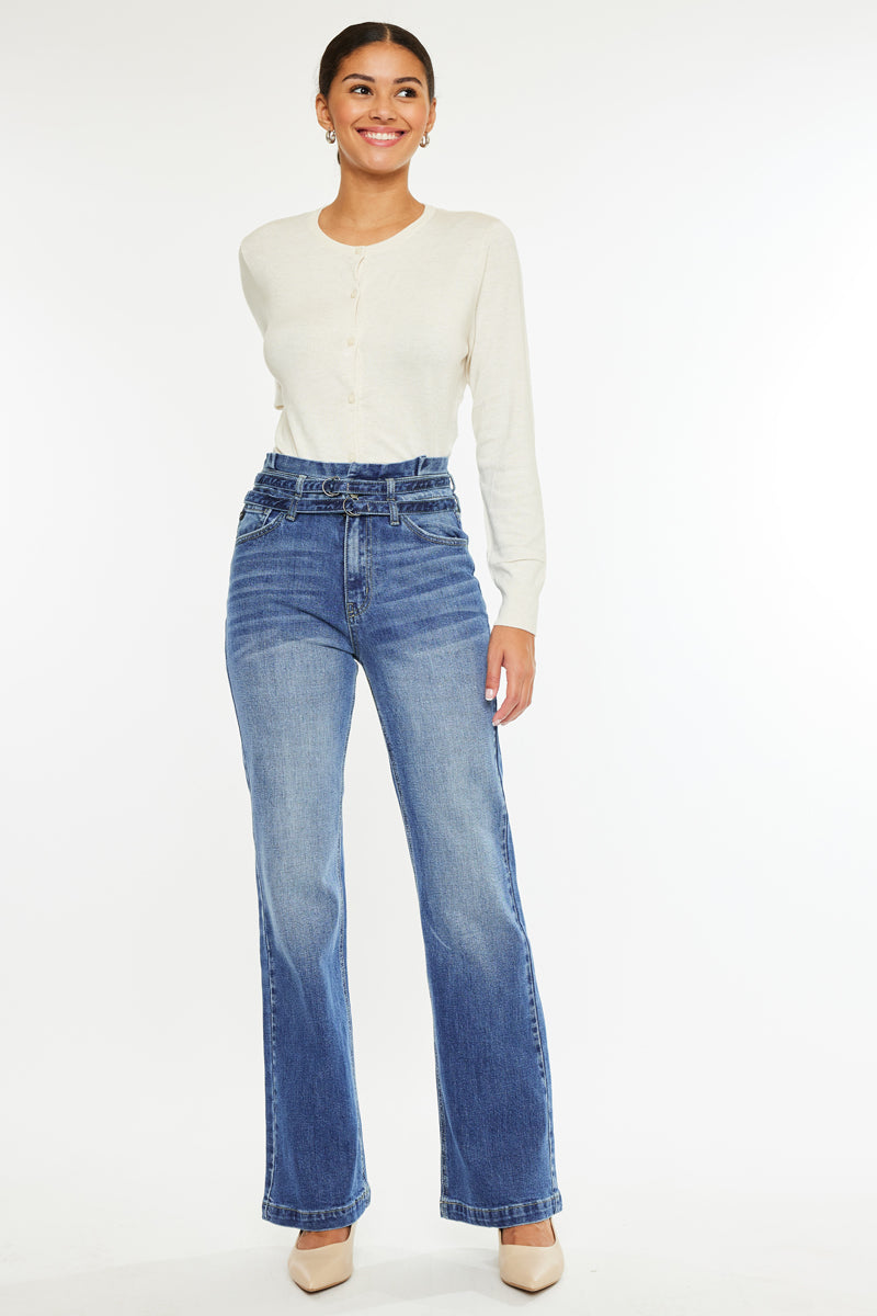 Katnis High Rise Holly Flare Jeans for Women - Stretchy Denim Pants with Retro 70s Style - Perfect for Casual Outfits, Date Nights & Vintage Fashion Looks