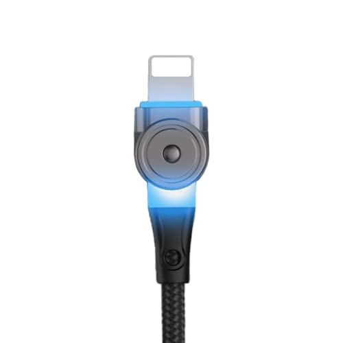 Fast Rotating Magnetic Charging Cable with Quick Charge 3.0 - USB C & Lightning Compatible for iPhone, Samsung, Android - Perfect for Home, Office & Travel