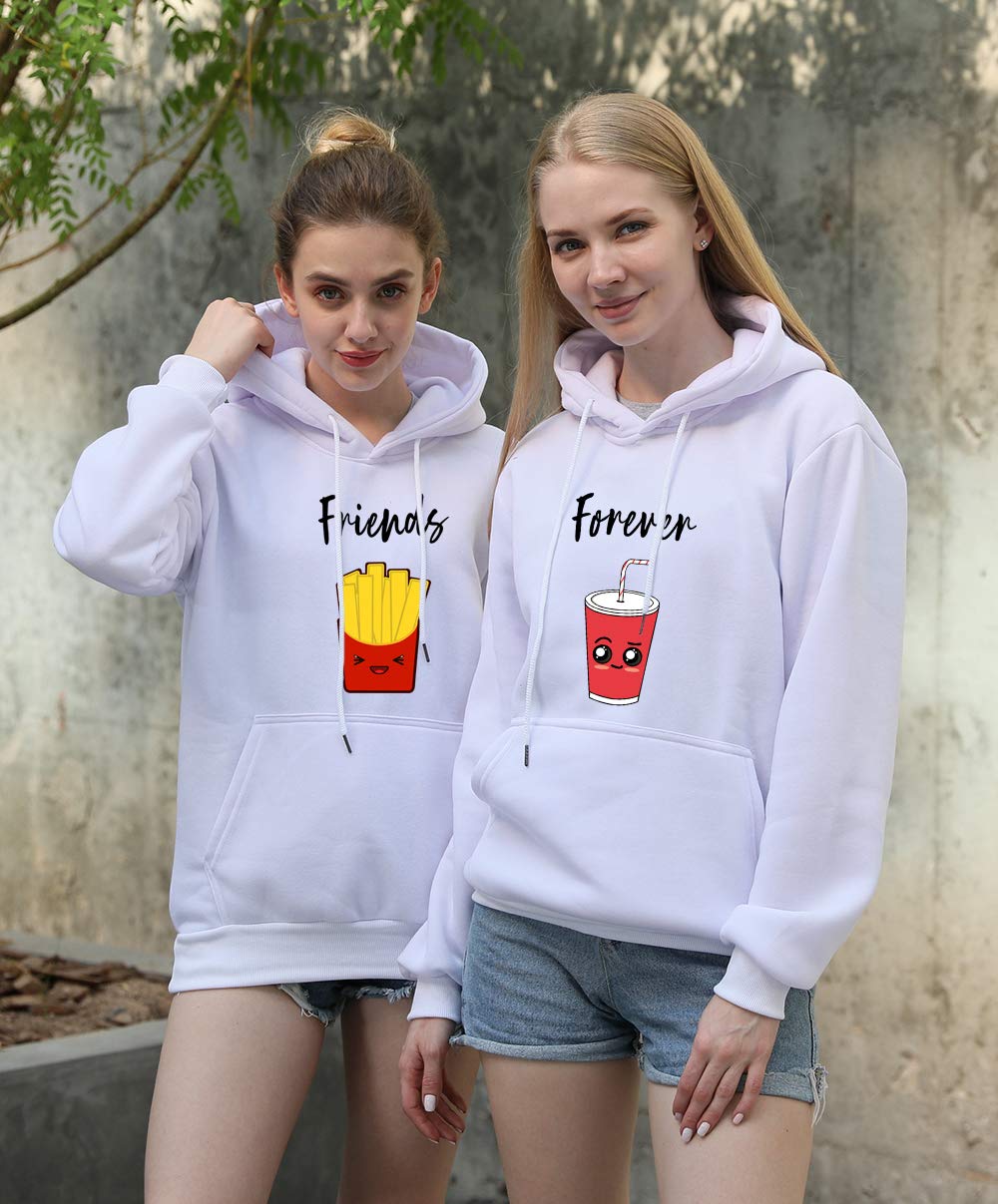 Best Friend Hoodies for 2 - Matching BFF Pullover Sweatshirts for Teen Girls, Perfect for Sister Bonding, Sleepovers, and Casual Outings