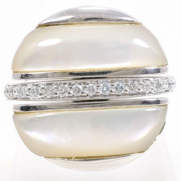 18K White Gold & Pink Gold Shell Diamond Ring for Women - Elegant & Durable Jewelry for Weddings, Anniversaries & Special Occasions