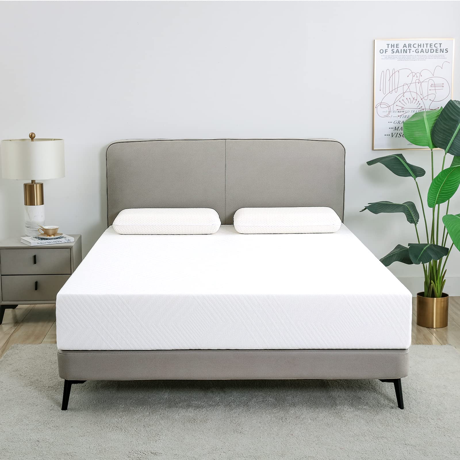 10 Inch Twin Cooling Gel Memory Foam Mattress - Green Tea Infused, Medium Firm, CertiPUR-US Certified | Pressure Relieving Bed in a Box | Perfect for Guest Rooms, Dorms & Small Spaces