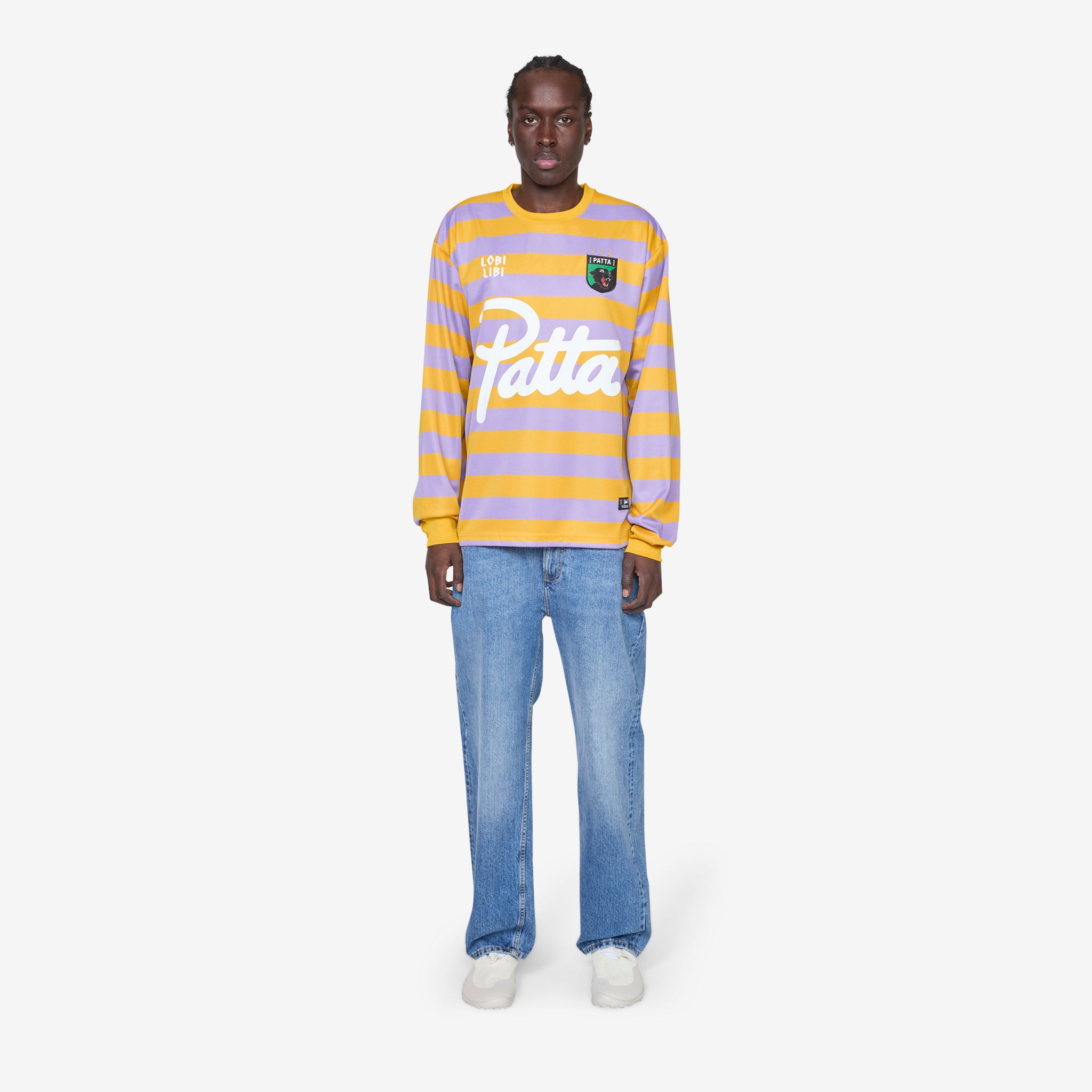 Striped Long Sleeve Football Jersey - Chalk Violet Color | Perfect for Soccer Games, Team Uniforms & Fan Apparel