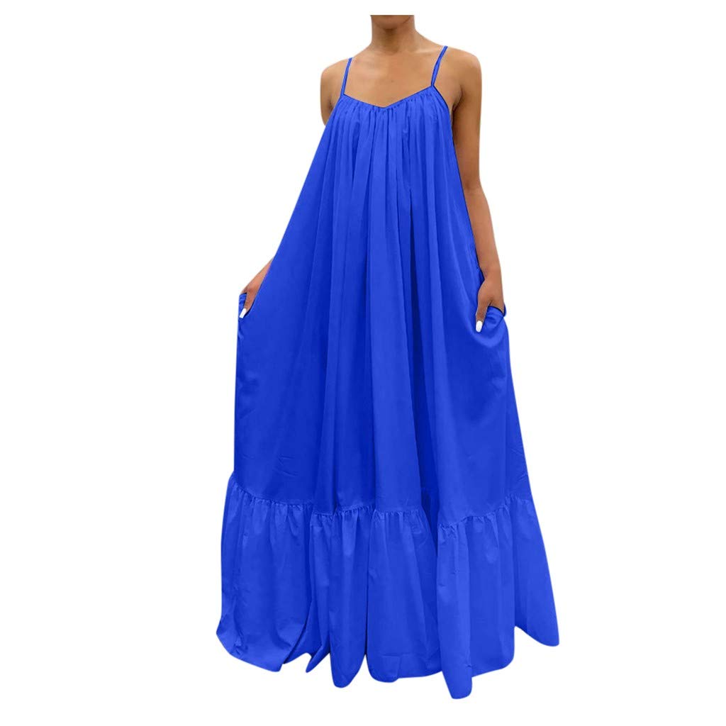 Elegant Women's Party Dresses - Classy Casual Solid Strap Swing Dress with Pockets & Backless Design | Perfect for Evening Parties, Weddings, Cocktail Events & Night Out