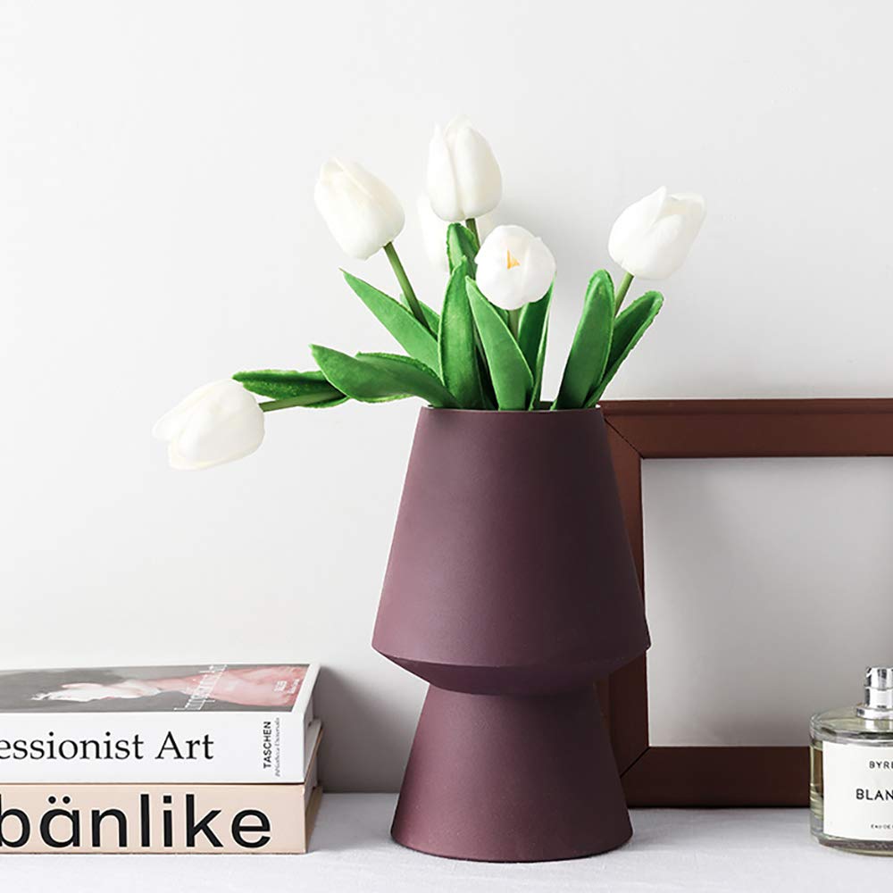 24PCS White Tulips Artificial Flowers - Real Touch Fake Tulips for Home Decor, Wedding Bouquet, Party Centerpieces, Baby Shower & Bridal Decor | Lifelike Silk Flowers for Table, Vase & Event Decoration
