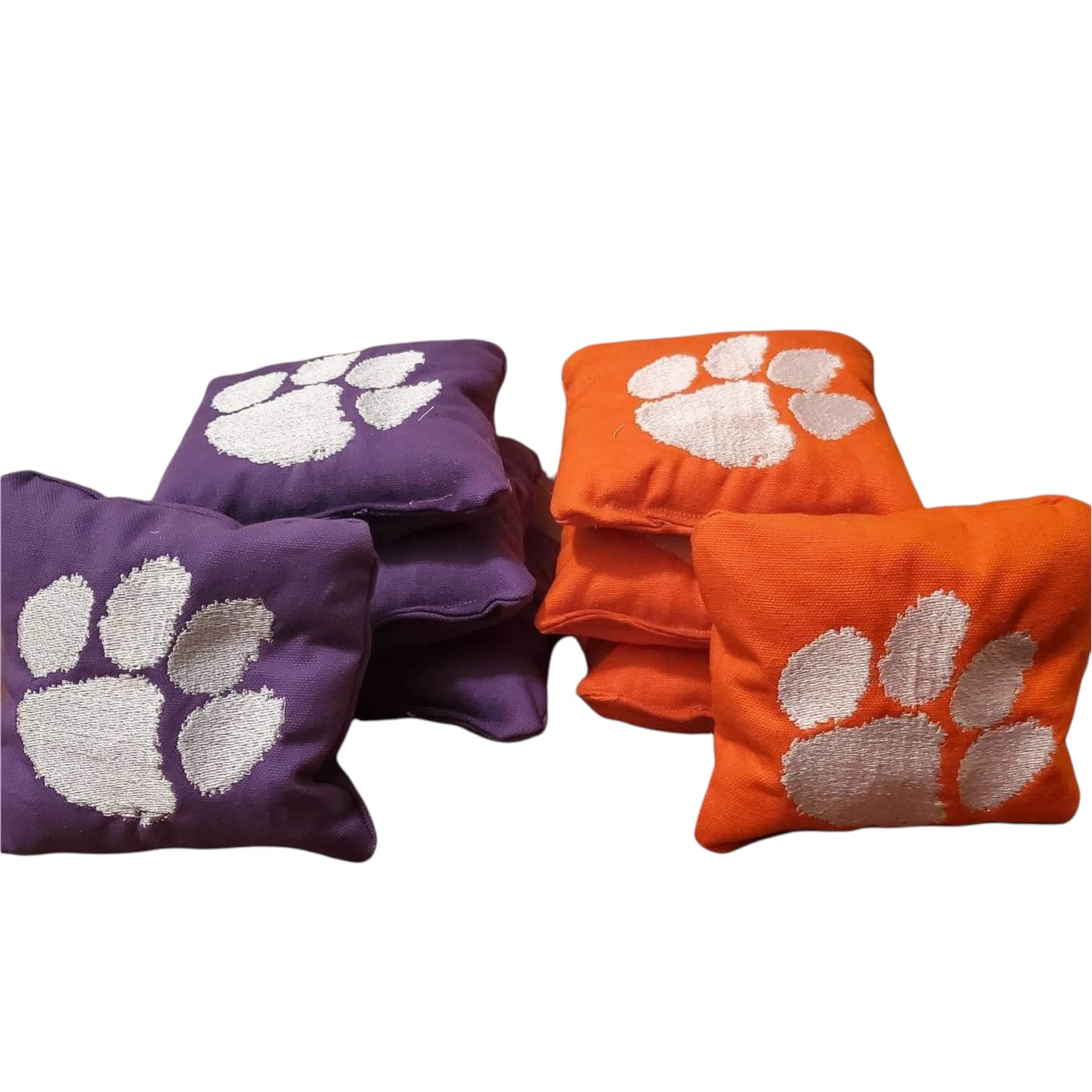 Premium Clemson Cornhole Bags Set of 8 - Official Regulation Weight & Size for Competitive Play - Perfect for Tailgating, Backyard Parties & Outdoor Games
