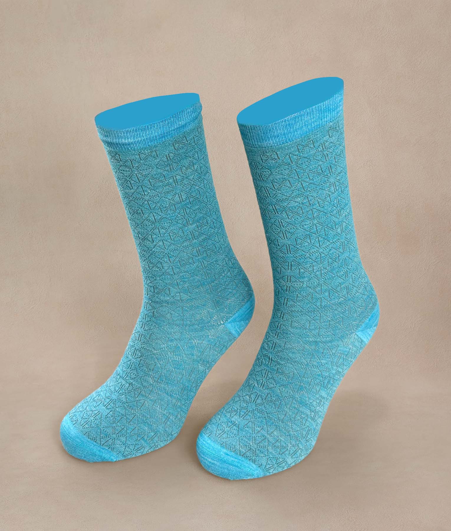 Textured Women's Socks Light Blue - Comfortable Casual & Athletic Wear for Everyday Use, Workout, and Lounge