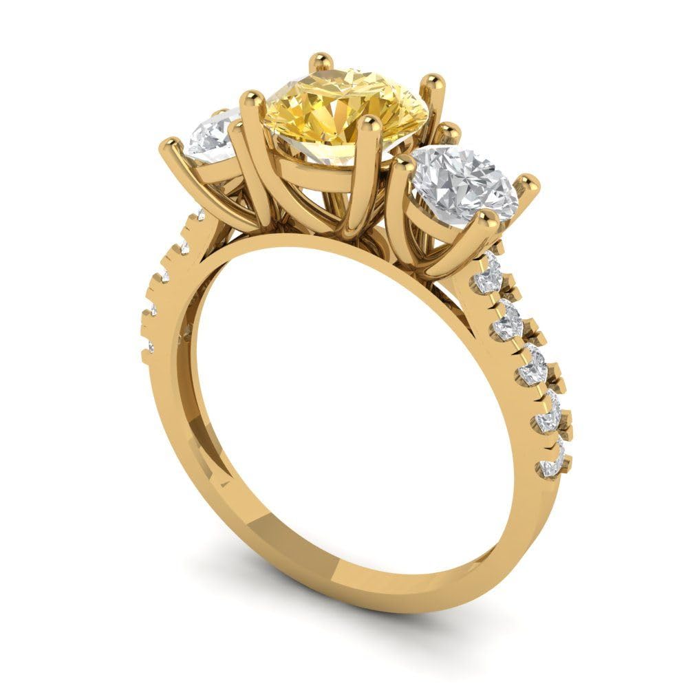 2ct Round Moissanite Engagement Ring 14k Gold for Wedding & Anniversary
