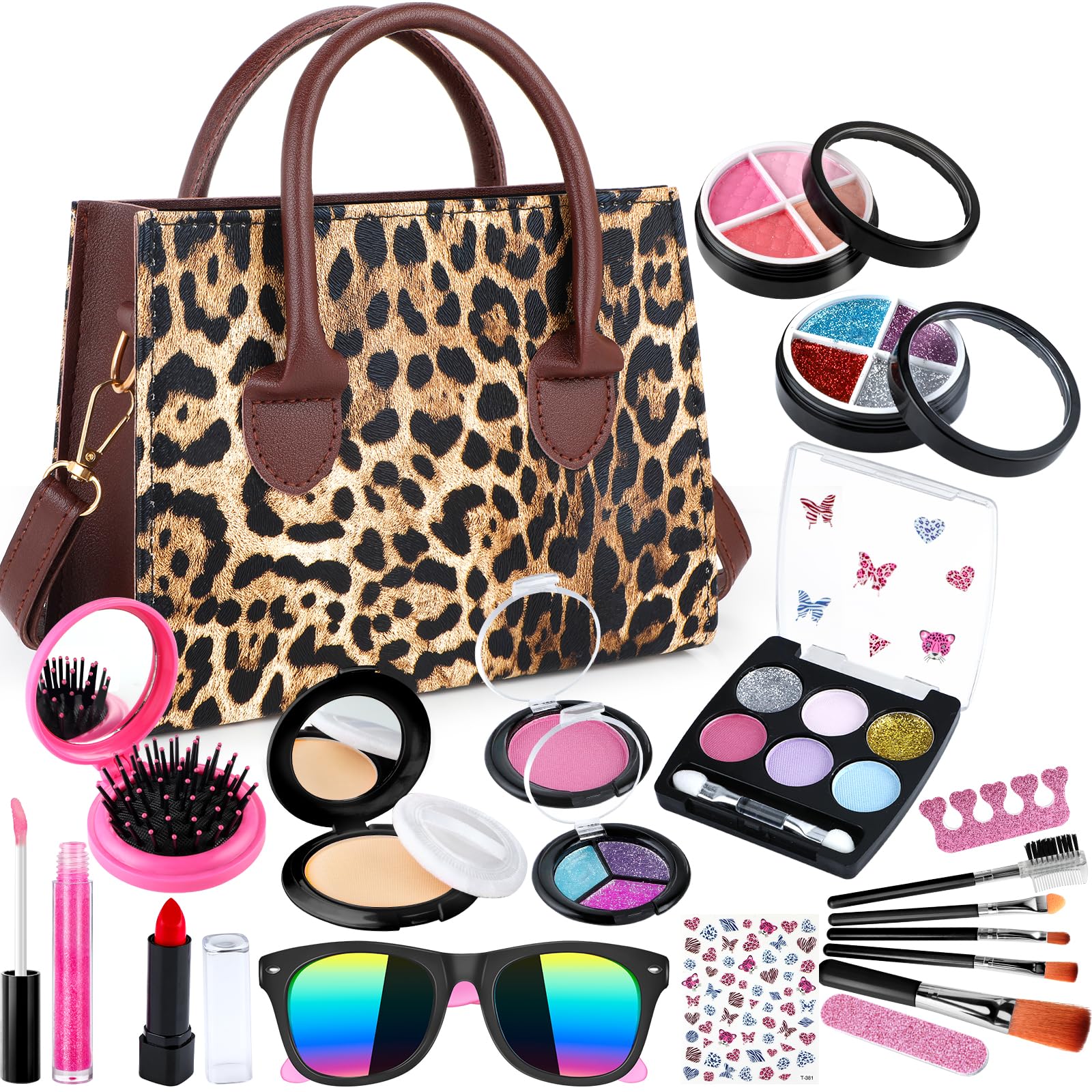 **GIFTINBOX Washable Kids Makeup Kit for Girls Ages 3-12, Princess Toy Makeup Set with Bag - Perfect for Birthday Gifts, Pretend Play & Dress-Up**