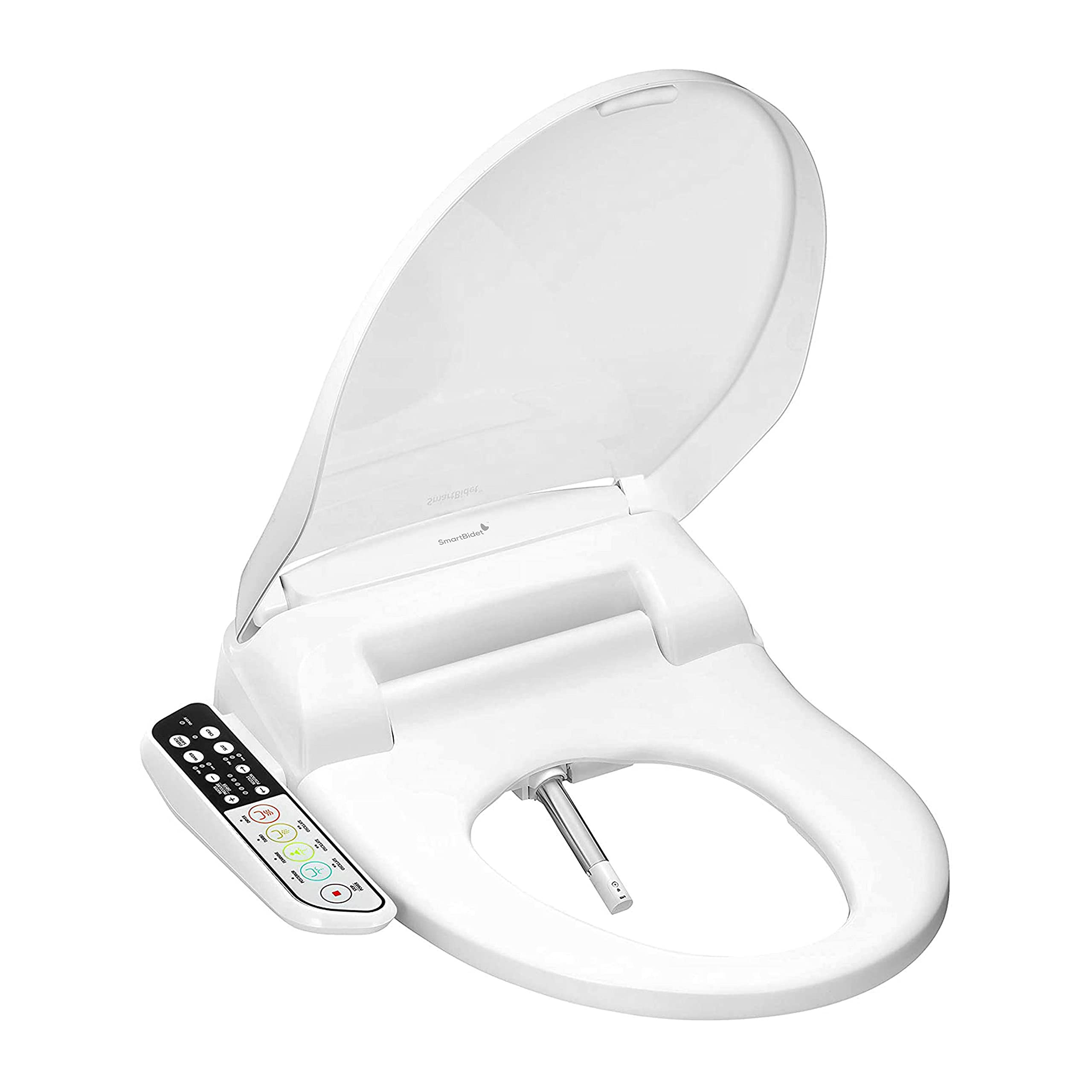 SmartBidet SB-110 Electric Bidet Seat for Elongated Toilets - Heated Seat, Adjustable Water Pressure & Temperature, Stainless Steel Nozzle with Child Wash Function - Perfect for Bathroom Upgrade & Family Comfort