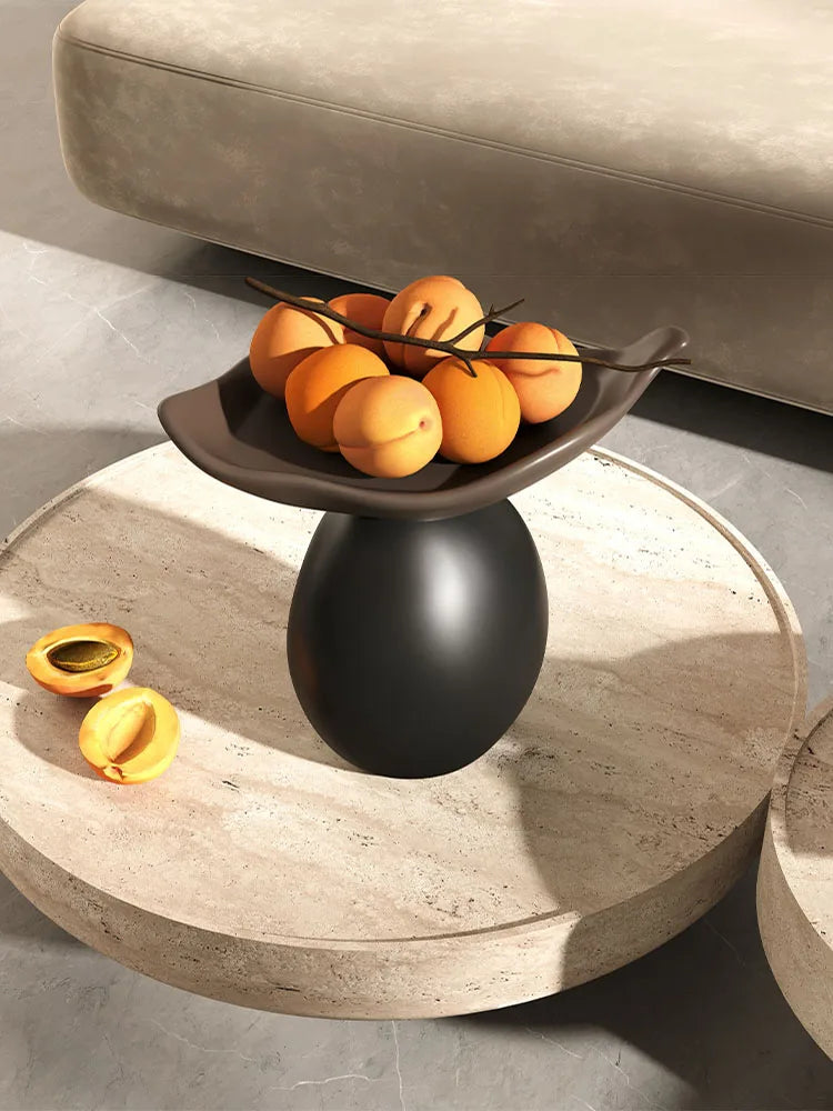 Stylish Balance Form Decorative Bowl - Handcrafted Ceramic Fruit Serving Bowl for Dining Table Centerpiece, Kitchen Counter Decor, and Gift Giving