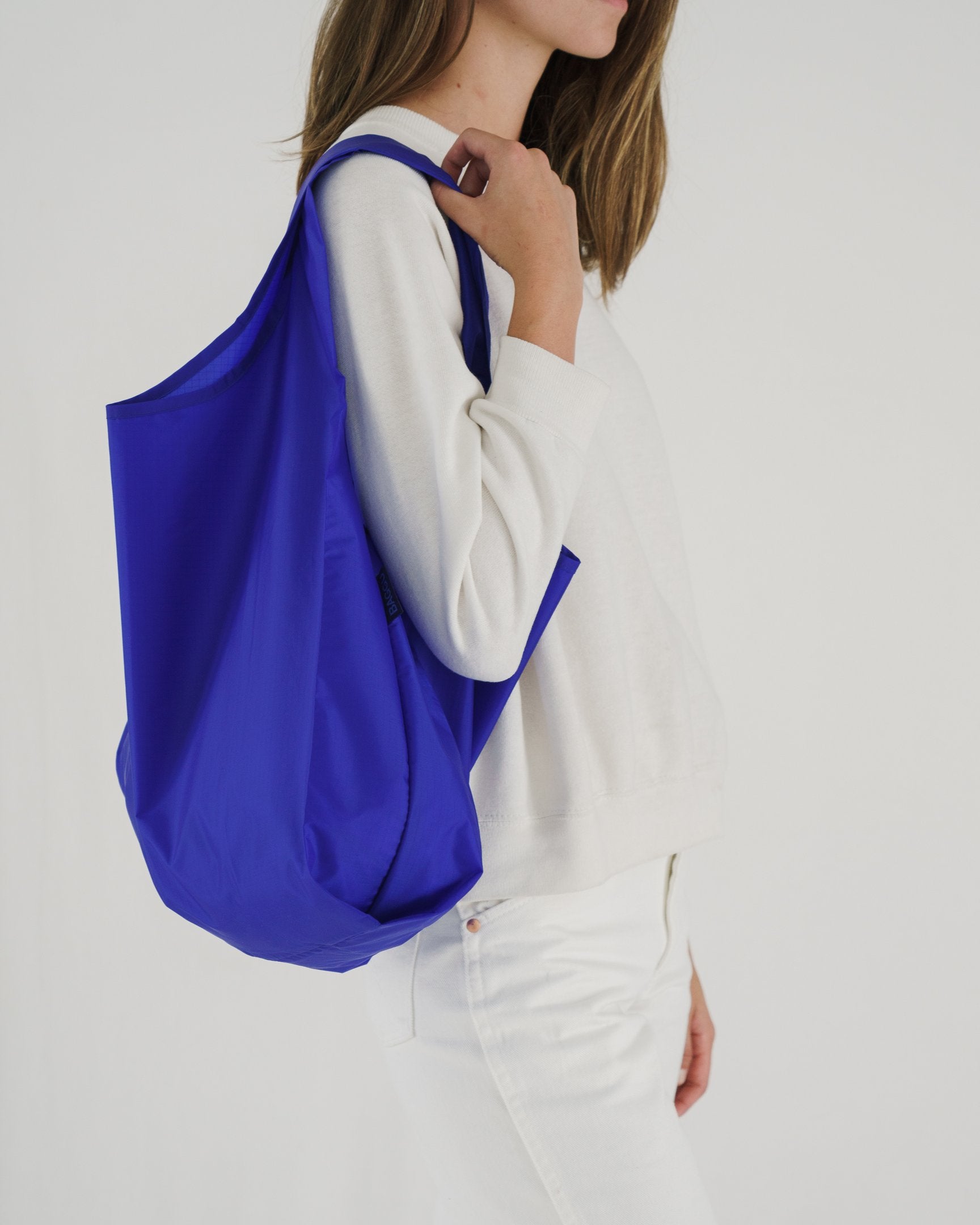 Baggu Standard Reusable Shopping Bag - Eco-Friendly Foldable Grocery Tote in Cobalt Blue | Perfect for Groceries, Beach Trips & Daily Errands