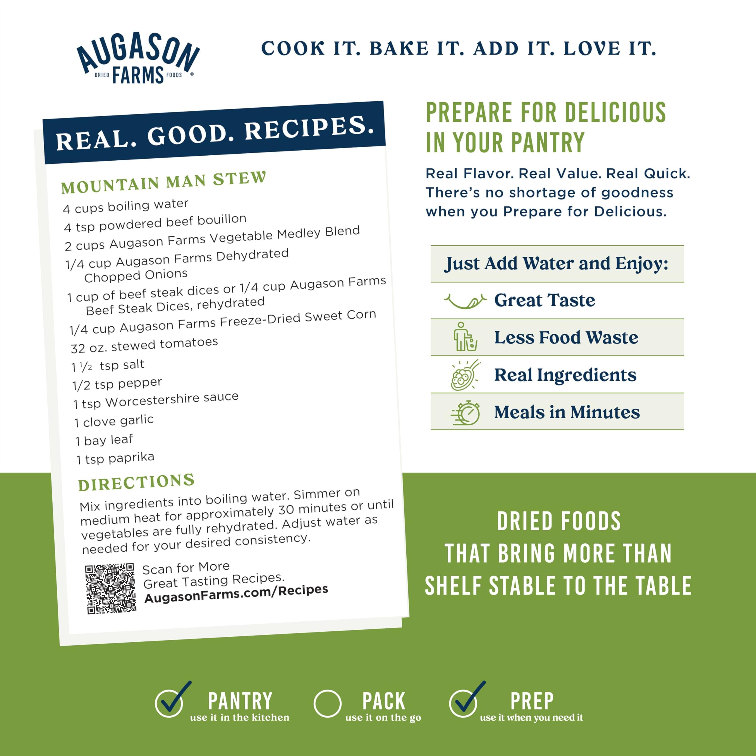 Augason Farms Vegetable Medley Blend Can - Emergency Food Supply & Everyday Meals (131 Servings) | Perfect for Camping, Prepping & Quick Family Dinners