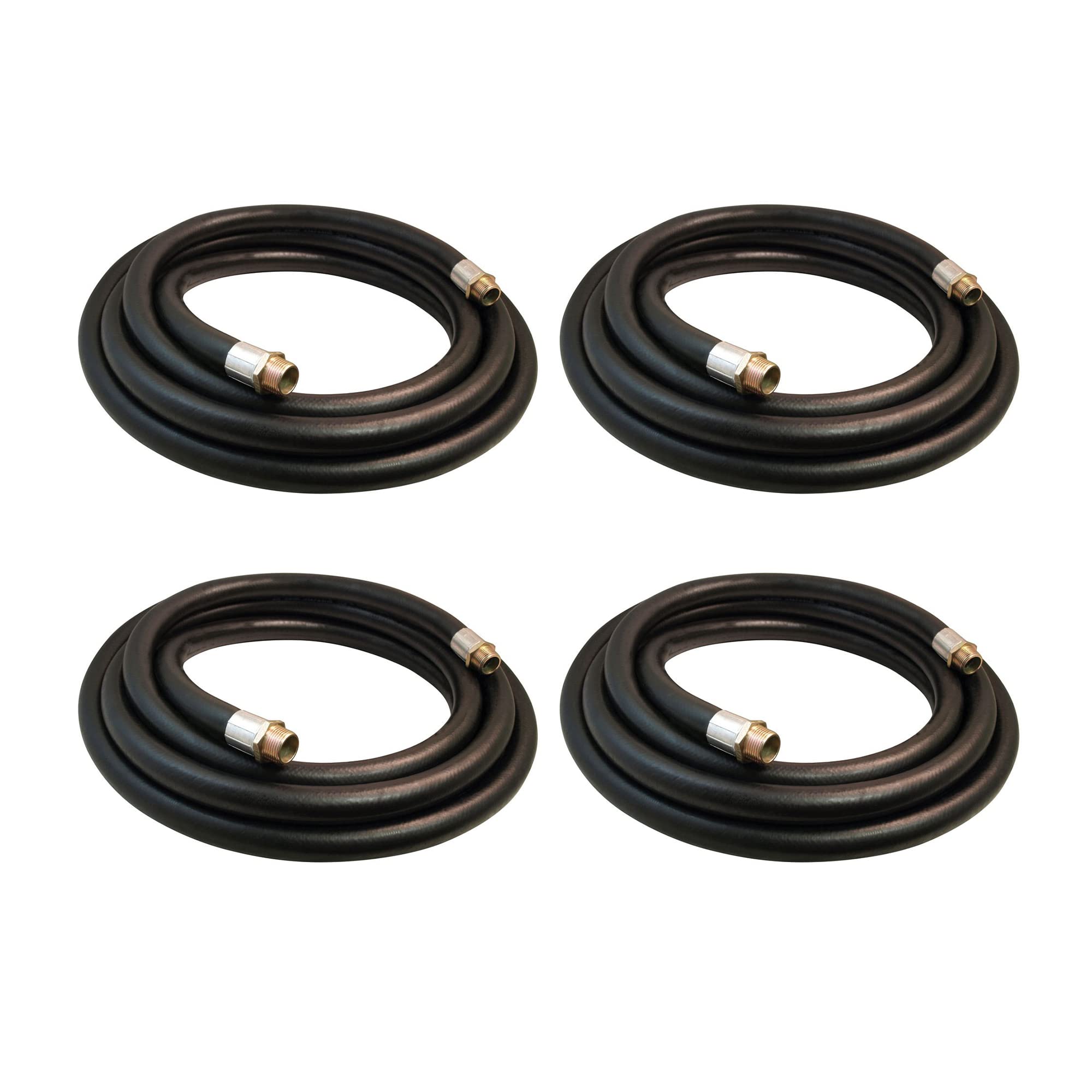 **Apache 1 Inch Diameter 20ft Heavy-Duty Farm Fuel Transfer Hose - Gasoline, Oil & Diesel Compatible - Professional & Personal Use (4 Pack, Black) - Ideal for Tractors, Agriculture & Industrial Fuel Transfer**