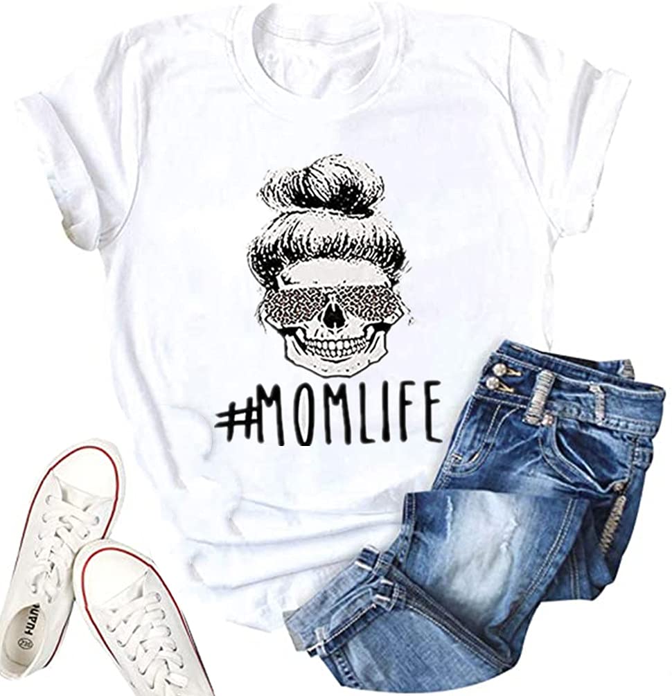 Stylish Mom Shirts for Women - Cute Boy & Girl Mama Graphic Tees - Comfortable Short Sleeve Casual Tops - Perfect for Mother's Day, Family Outings & Everyday Wear