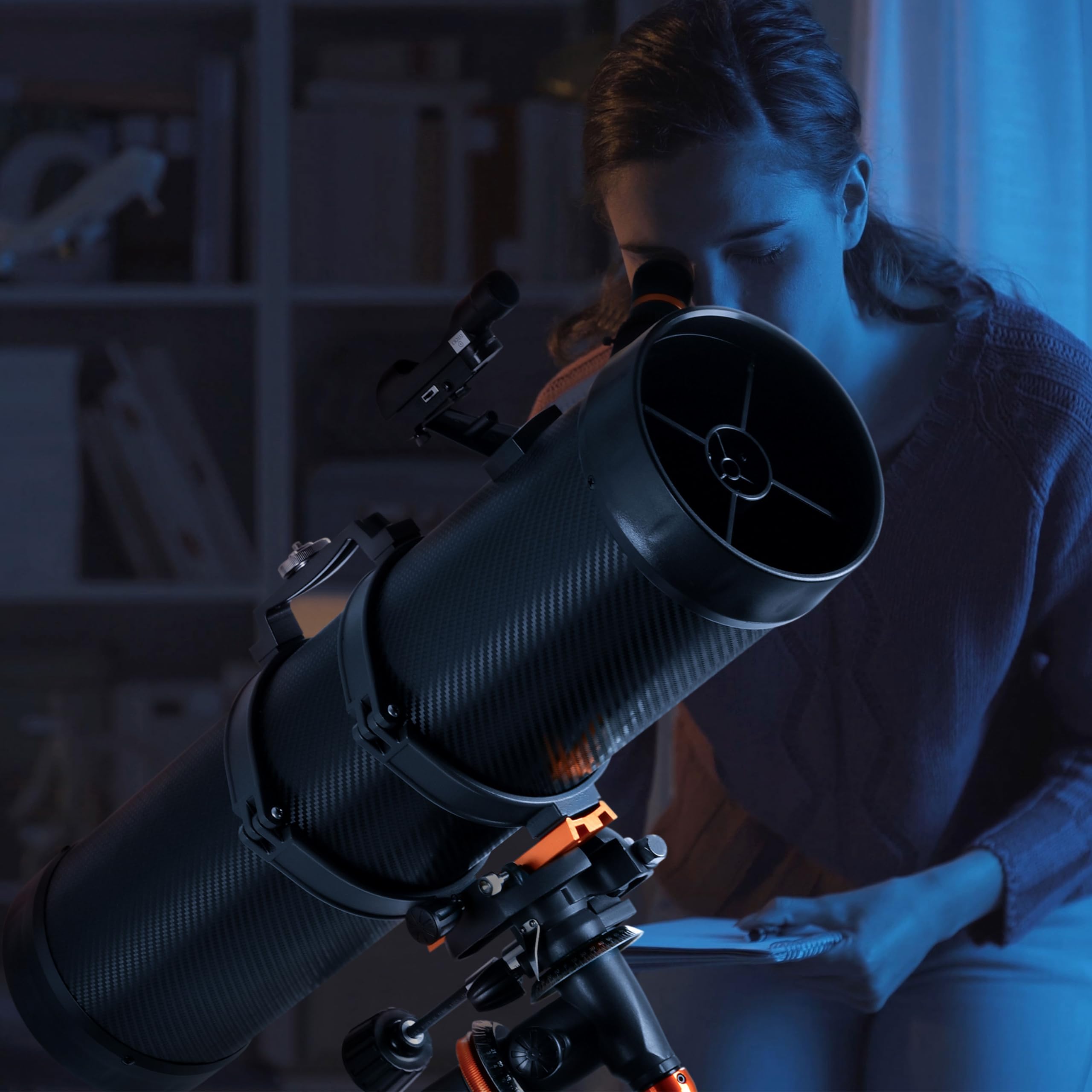 Professional 130EQ Newtonian Reflector Telescope for Adults & Astronomy Beginners - Includes 2 Plossl Eyepieces, Bluetooth Controller, Phone Adapter & Finderscope - Perfect for Stargazing, Moon Observation & Astrophotography