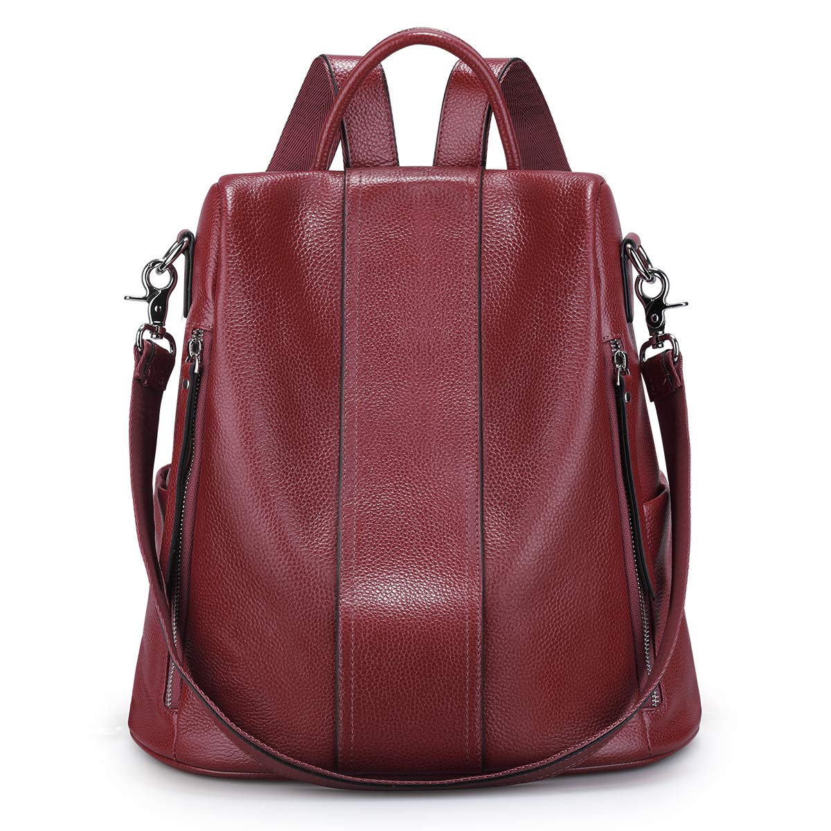 S-ZONE Women's Anti-Theft Leather Backpack Purse - Soft Medium Rucksack Shoulder Bag for Work, Travel & Daily Use