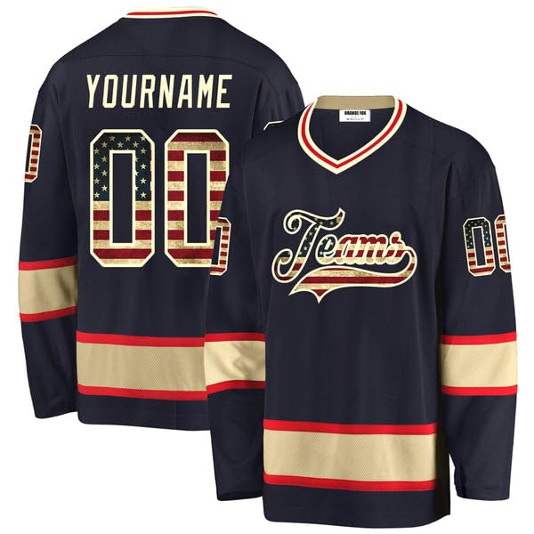 Custom Vintage Ice Hockey Jersey - Personalized Name & Number for Men - Fan Gifts & Collectibles - Retro Hockey Apparel for Games, Parties & Sports Enthusiasts