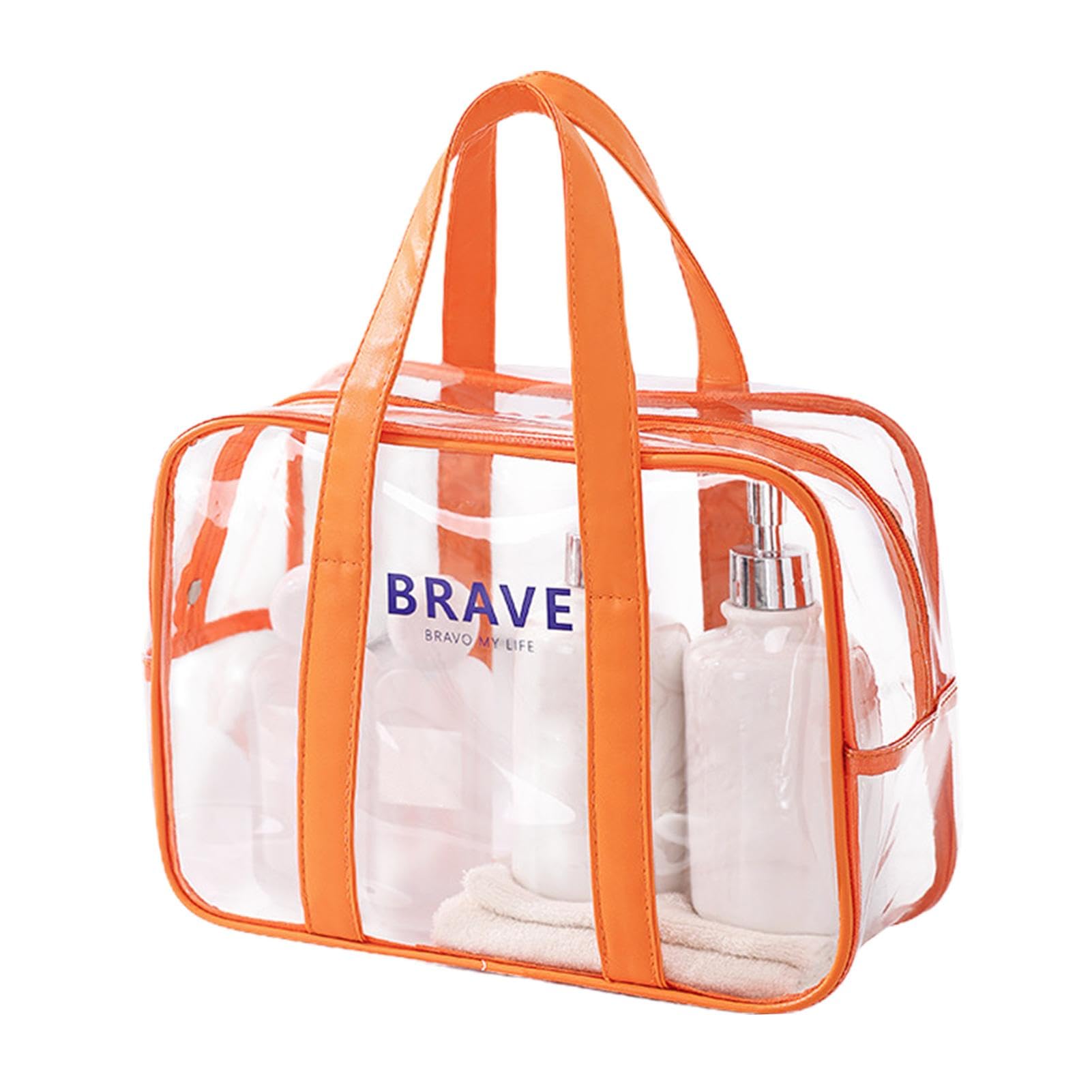 **Clear Stadium Approved Bag - Heavy Duty Transparent PVC Tote for Beach, Grocery & Laundry | Water-Resistant See-Through Purse for Concerts, Travel & Work Essentials**    *(Use Cases: Perfect for sports events, beach trips, shopping, gym, travel, and work as a stylish & functional transparent carry-all.)*