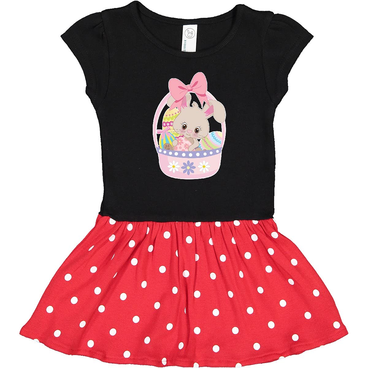 Inktastic Easter Bunny in Easter Basket with Eggs Baby Girl Dress - Adorable Easter Outfit for Infants, Perfect for Easter Sunday, Family Photos & Spring Celebrations