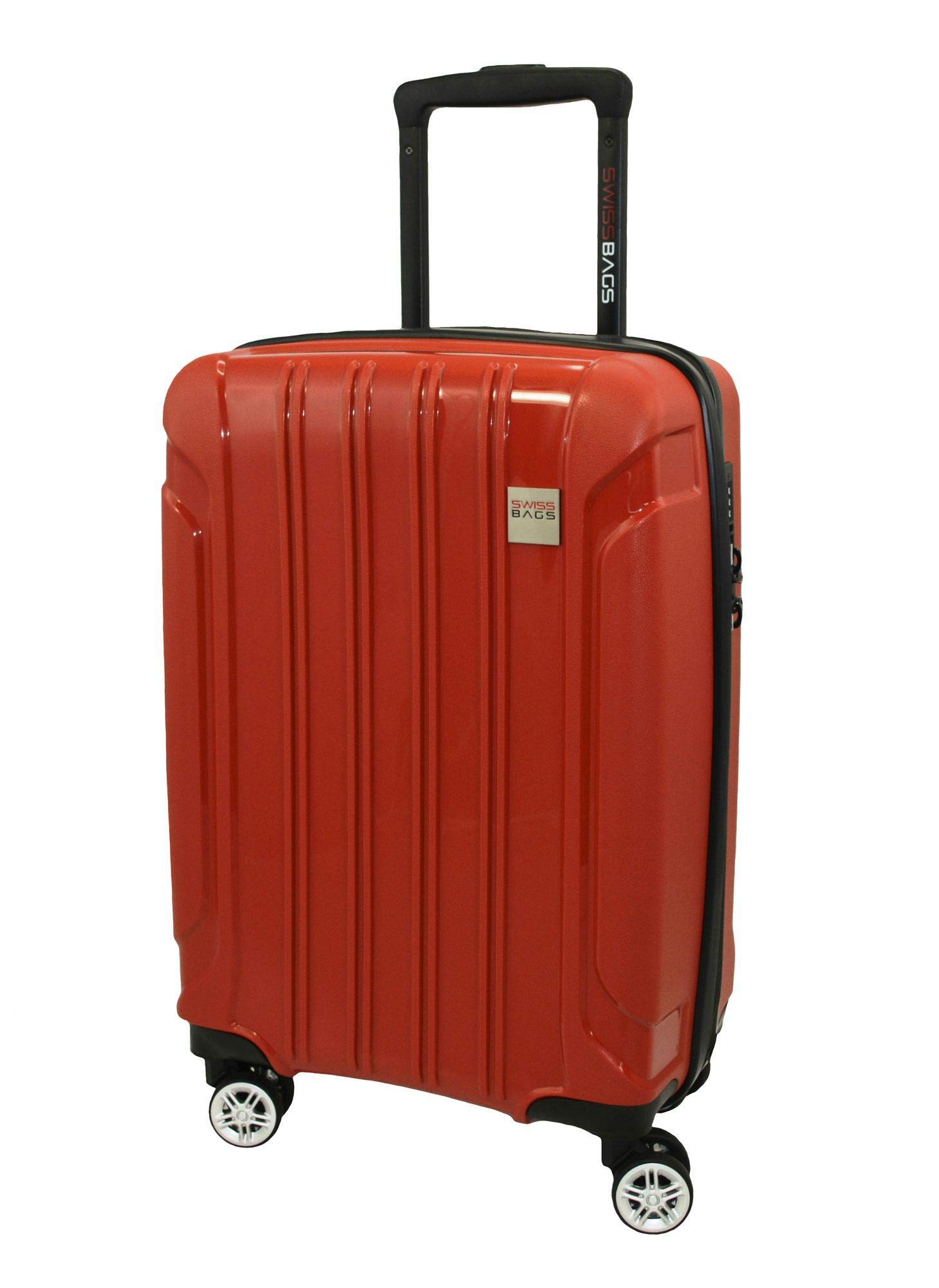 Euro Red Tourist Cabin Spinner Luggage - Lightweight Durable Suitcase for Travel, Business Trips & Vacations