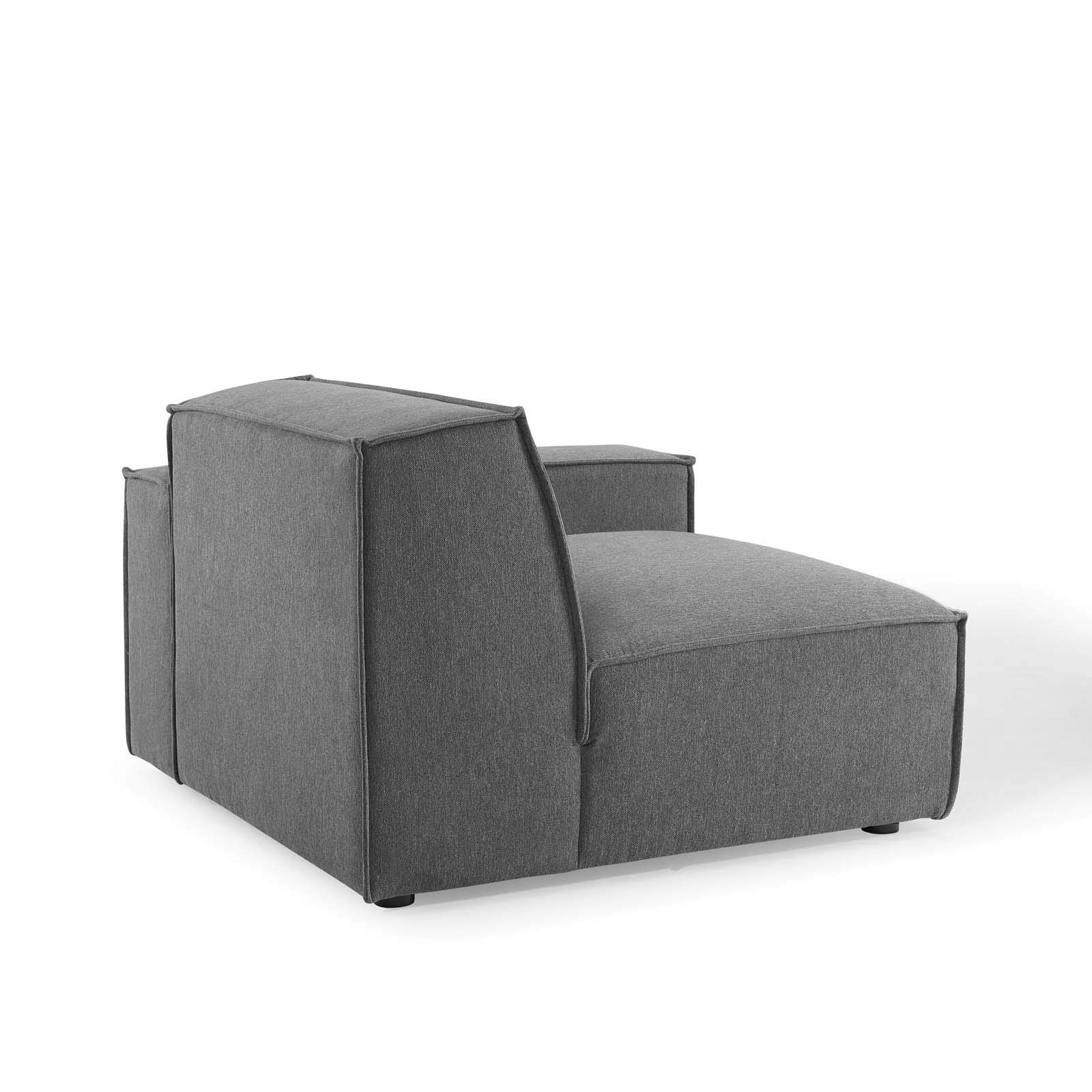 Modway EEI-4114-CHA Restore 4-Piece Sectional Sofa in Charcoal - Modern L-Shaped Living Room Furniture for Small Spaces & Apartments
