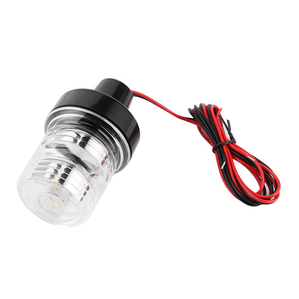 12V 2.5W IP65 White LED 360° Navigation Light for Boats, Yachts & Fishing Vessels - Waterproof Marine Deck Light for Night Sailing & Safety Signaling