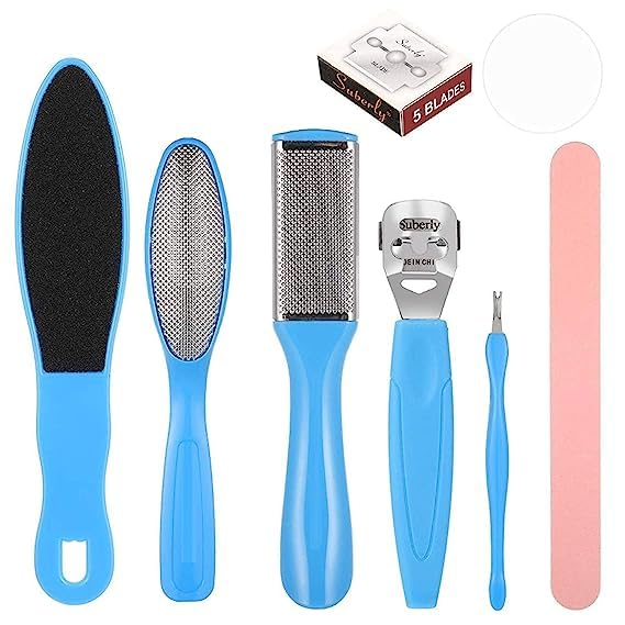FAIRY FIRST Professional Pedicure Kit - Foot Scrubber, Callus Remover & Nail Repair Tools for Dead Skin Removal - Essential Foot Care Set for Smooth Heels & Soft Feet (Perfect for Home Spa, Salon Use & Travel)