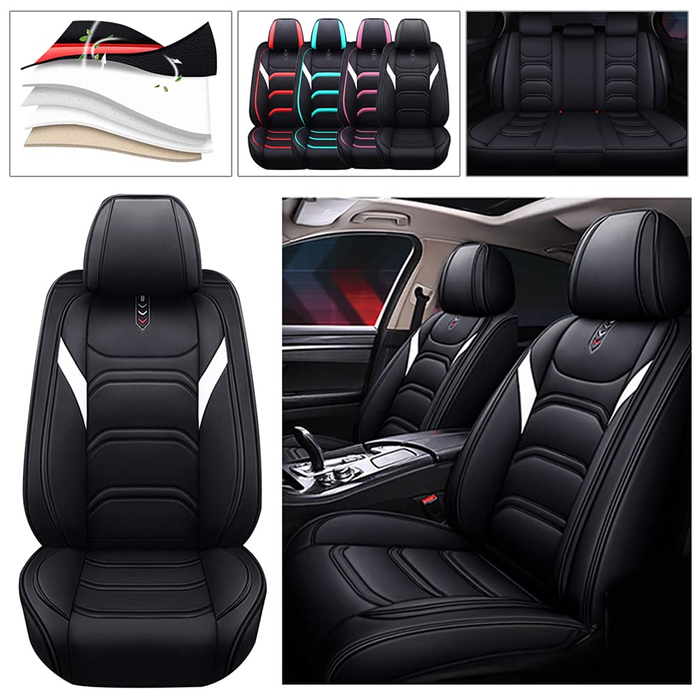Premium PU Leather Hyundai Santa Cruz Seat Covers - Front & Rear Set, Breathable & Comfortable, Stylish Black Car Accessories | Perfect for Daily Commute, Road Trips & Protecting Your Vehicle Interior
