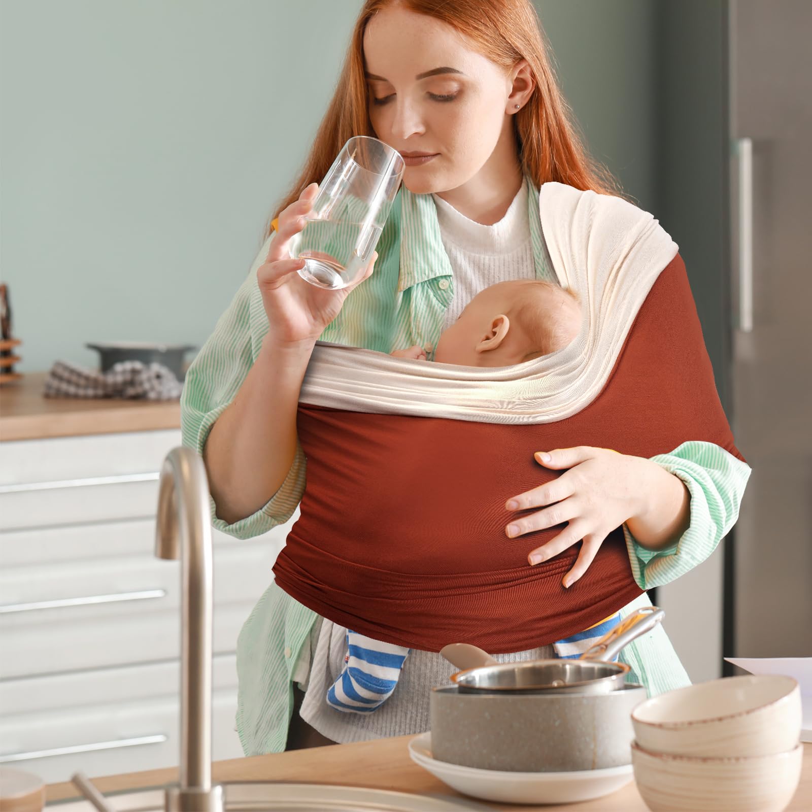 Baby Wrap Carrier - Lightweight & Ultra Soft Unisex Sling for Newborns & Toddlers | Hands-Free Infant Carrier for Breastfeeding, Shopping & Outdoor Activities
