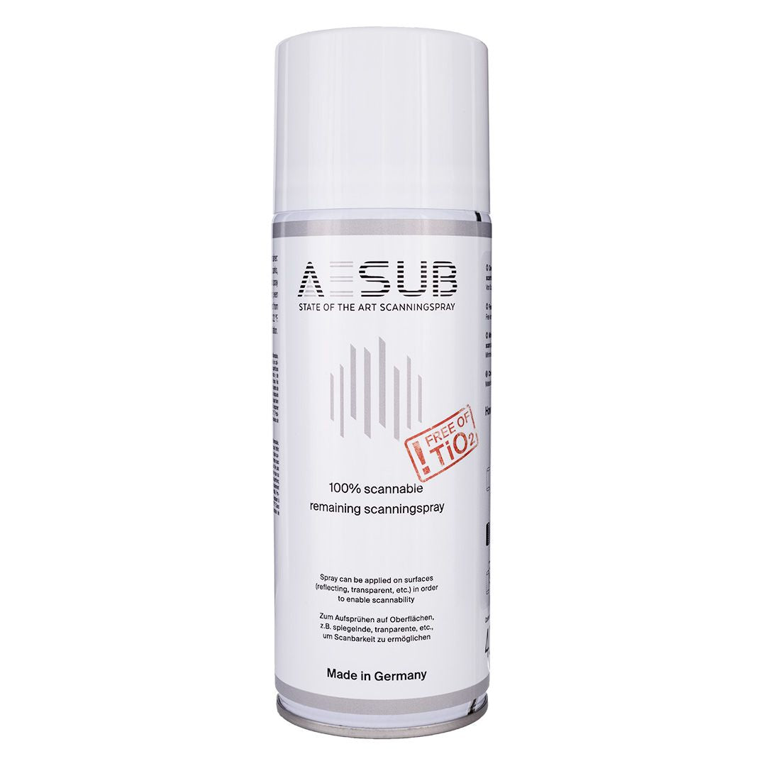 AESUB White Matte Spray for 3D Scanning - 400ml - High Contrast Surface Coating for 3D Models, Prototypes & Reverse Engineering Projects