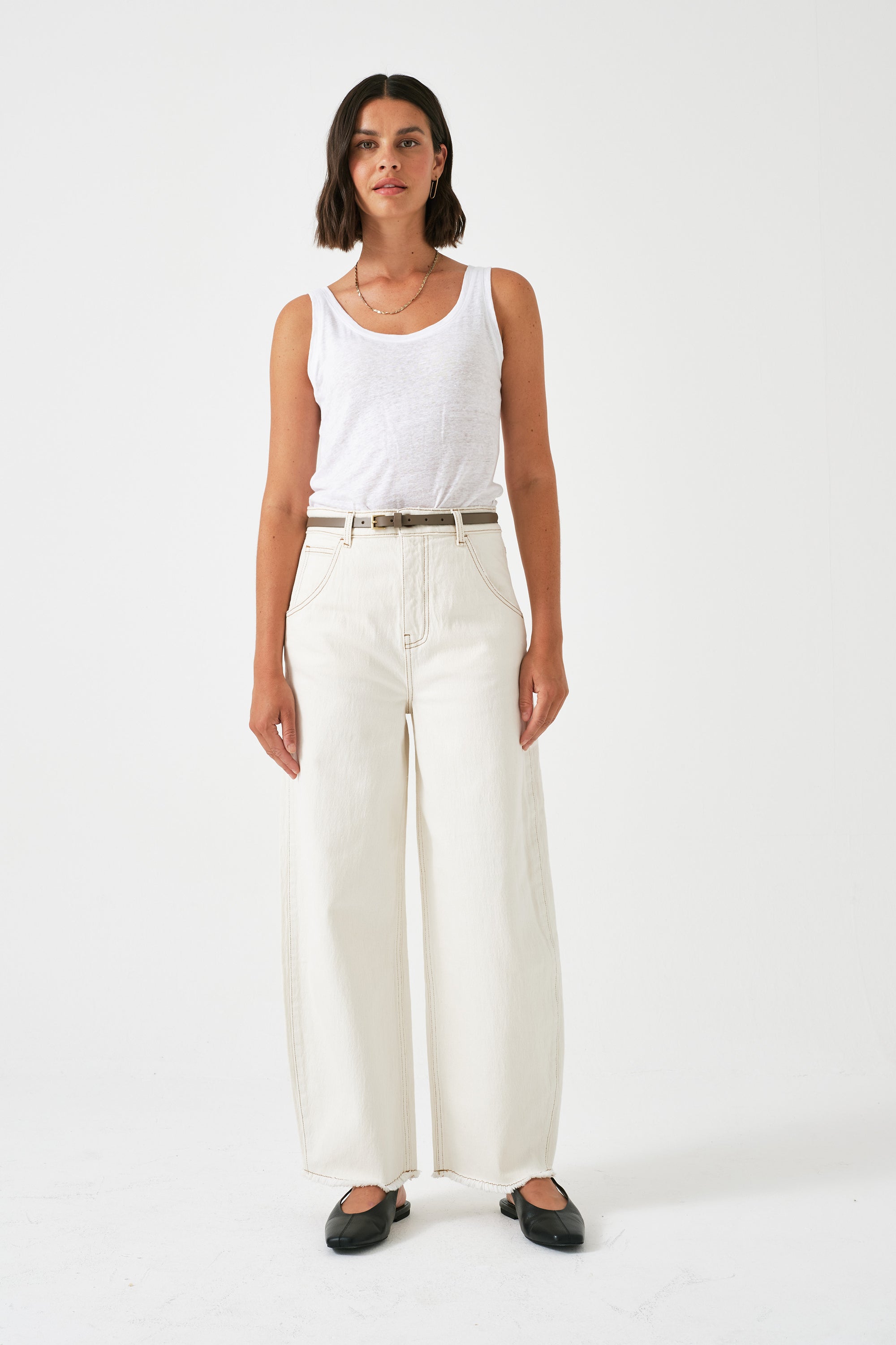Seventy + Mochi Bootcut Jeans in Ecru - Comfortable Stretch Denim Pants for Women | Perfect for Casual Wear, Office & Date Night