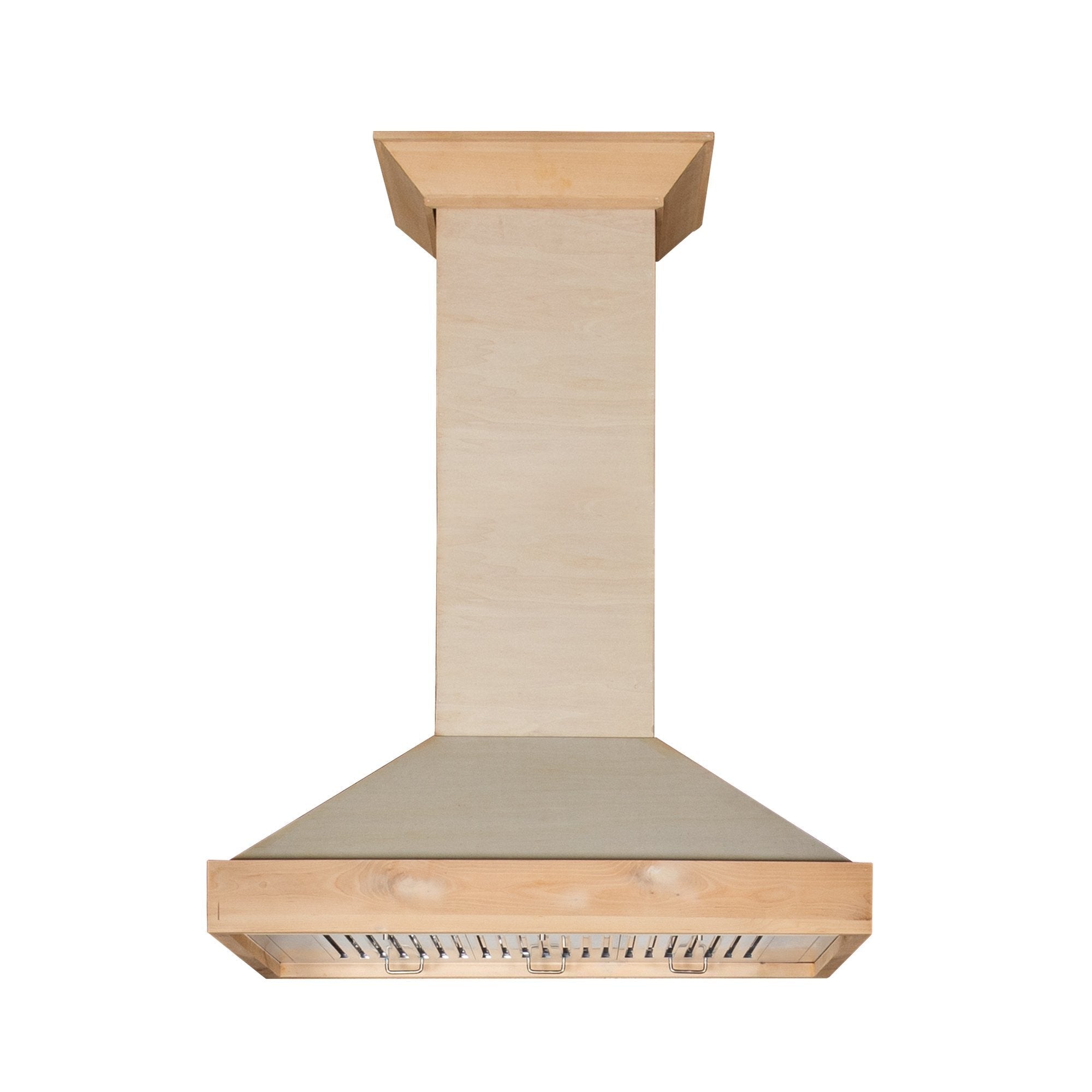 ZLINE KBUF 36-Inch Ducted Unfinished Wooden Wall Mount Range Hood - Professional Kitchen Ventilation for Home Cooking & Baking