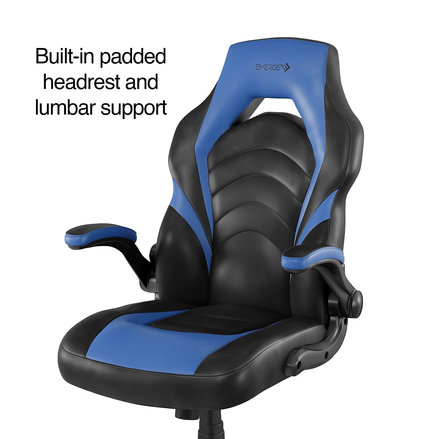 Premium Bonded Leather Gaming Chair with Ergonomic Design - Black & Blue for Ultimate Comfort | Perfect for PC Gaming, Office Work & Home Entertainment