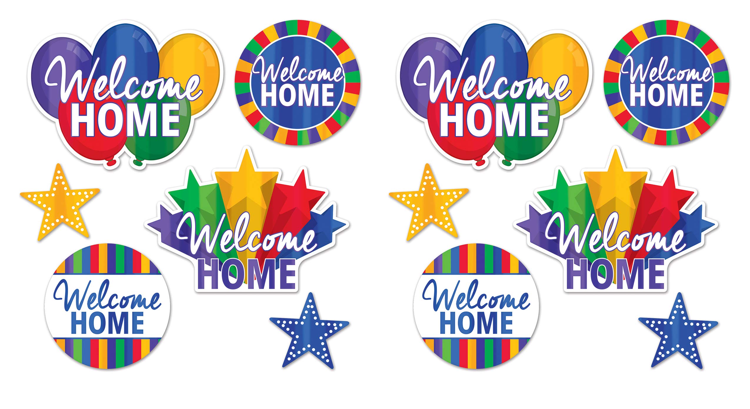 Foil Welcome Home Cutouts - Pack of 2 | Decorative Door Hangers for Homecoming Parties & Celebrations
