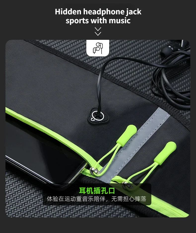 Lightweight Running Waist Pack - Sports Jogging Belt with Phone Pocket & Zipper Pouch for Men Women - Perfect for Gym, Hiking, Travel & Outdoor Activities