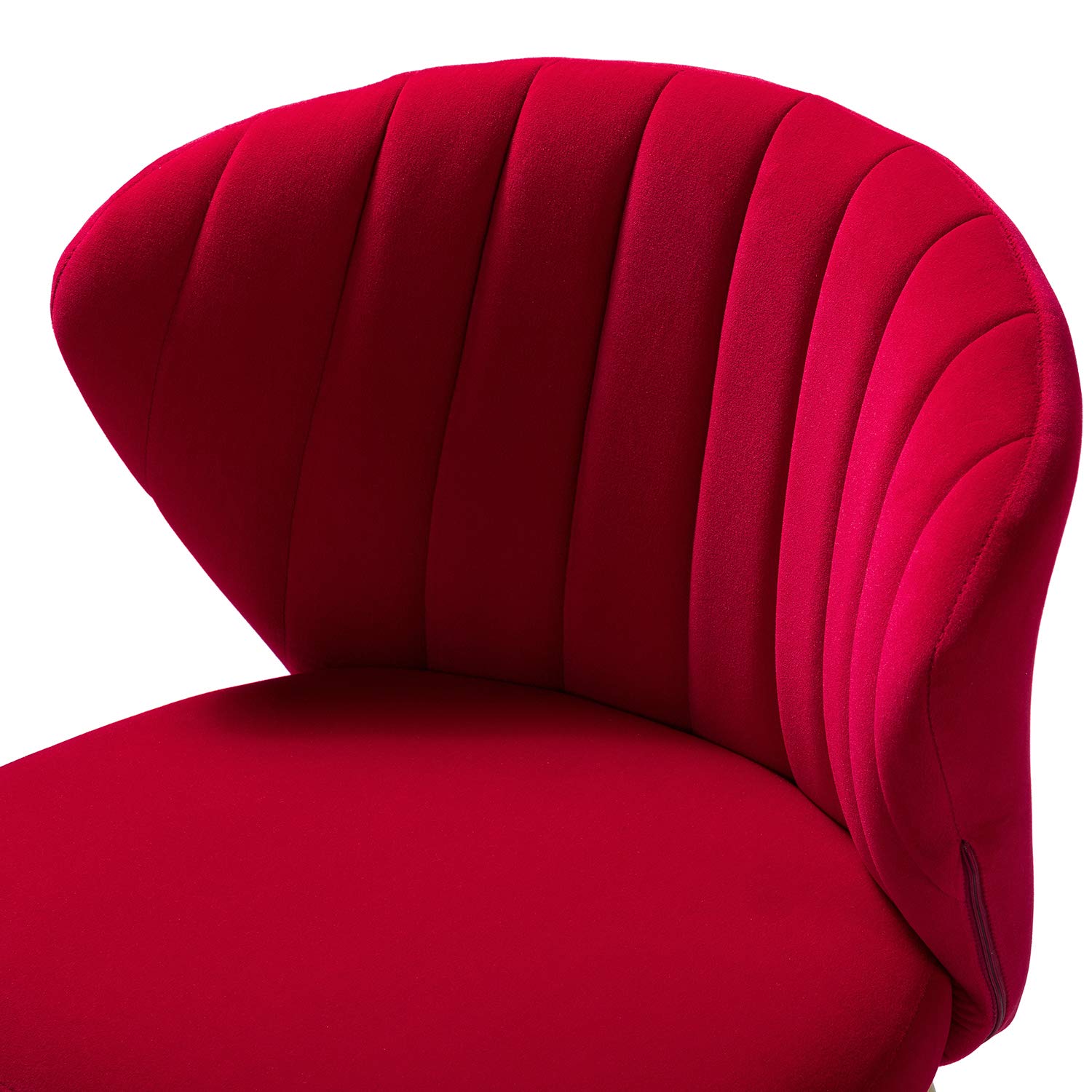 TINA'S HOME Velvet Dining Chairs Set of 2 - Modern Upholstered Side Chairs with Golden Metal Legs, Small Armless Accent Chairs for Living Room, Kitchen, Bedroom & Beauty Salon | Perfect for Small Spaces, Dining Sets and Home Decor (Red)