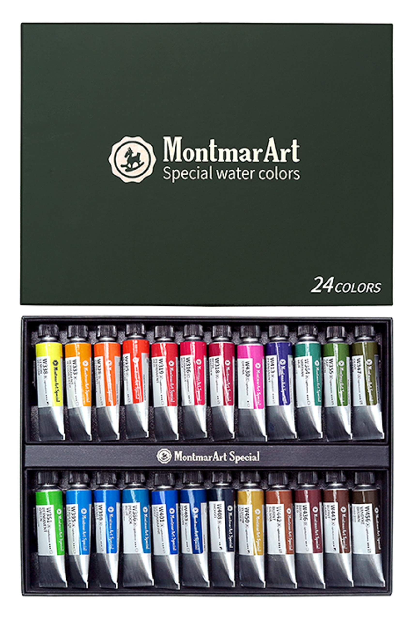 Montmar Professional Watercolor Paint Set - 24 Vibrant Colors in 15ml Tubes | Perfect for Artists, Students & Hobbyists | Ideal for Sketching, Illustration & Mixed Media Art