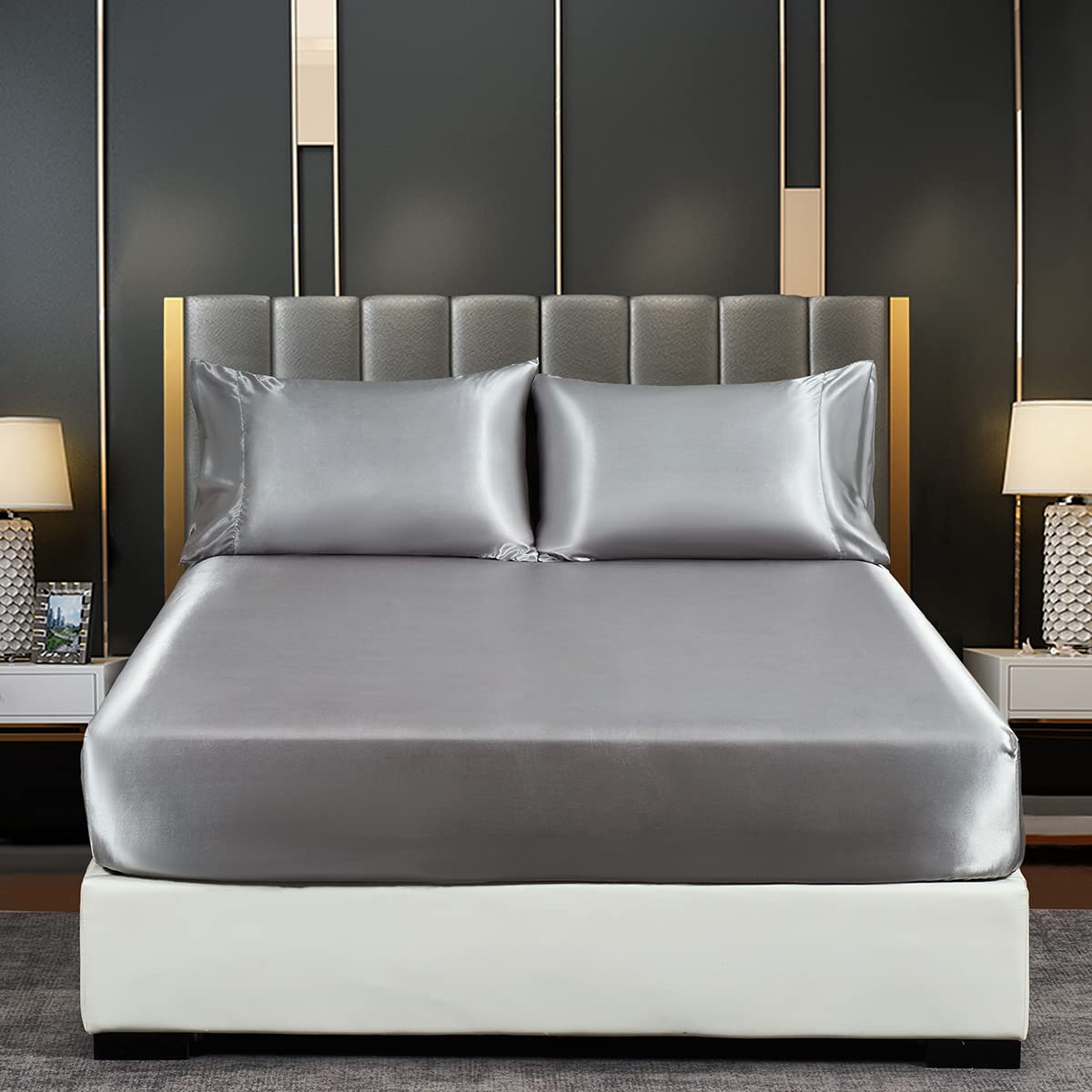 Premium Satin Fitted Sheet King Size - 14