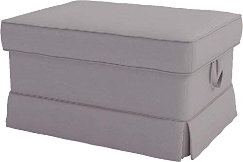 Polyester Flax Light Gray, Ektorp Ottoman