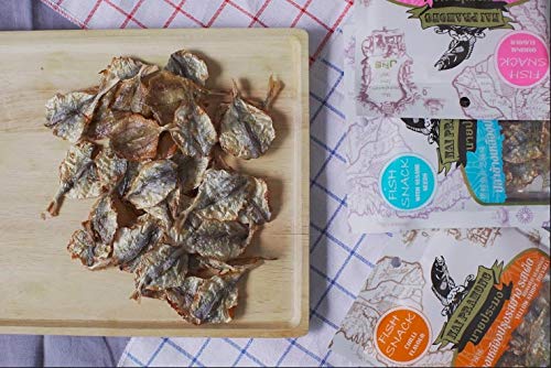 Nai Pramong Roasted Seasoned Yellow Stripe Trevally Chilli Flavor - 40g x 2 Packs | Spicy Thai Seafood Snacks | Perfect for Parties, Movie Nights & On-the-Go Snacking