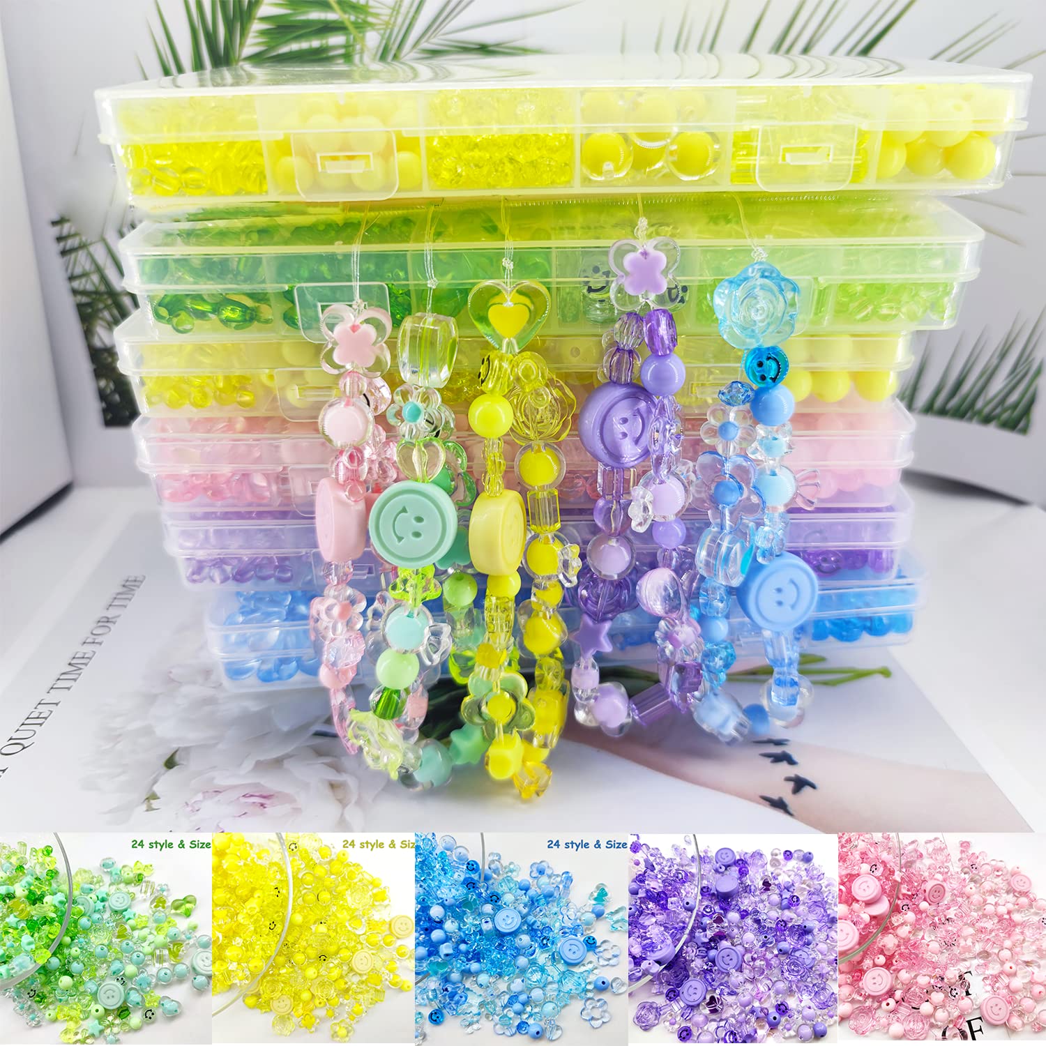 450Pcs Pastel Purple Acrylic Beads Assortment - Flower, Heart, Star, Smile, Butterfly & Mickey Shapes for DIY Jewelry Making, Bracelets, Necklaces - Bulk Craft Beads for Kids & Adults, Perfect for Gift Wrapping & Party Favors