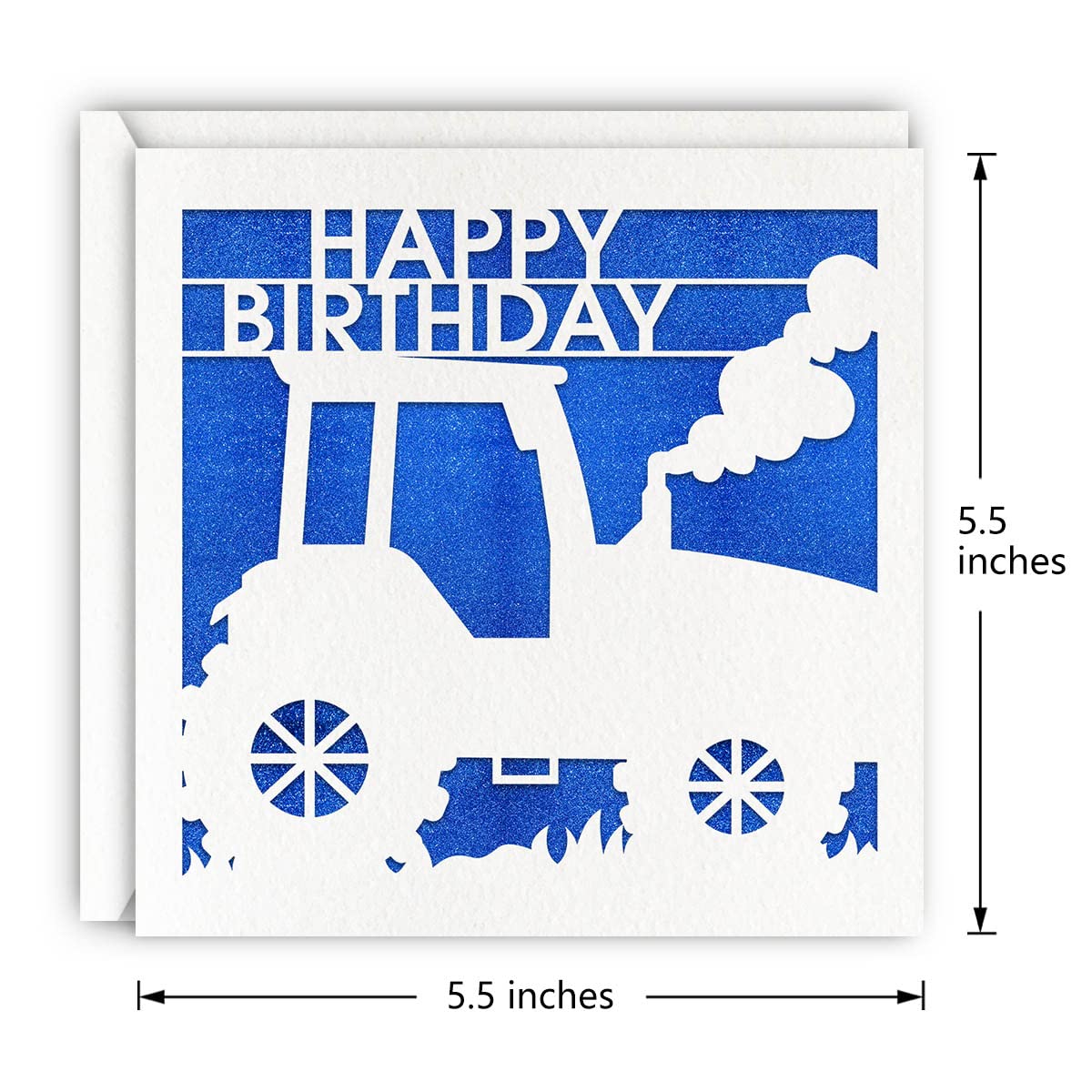 Blue Tractor Birthday Card with Glitter & Laser Cut - Farmer Themed Greeting Card for Men & Boys | Perfect for Farmer's Birthday, Agriculture Enthusiasts & Country-Themed Celebrations