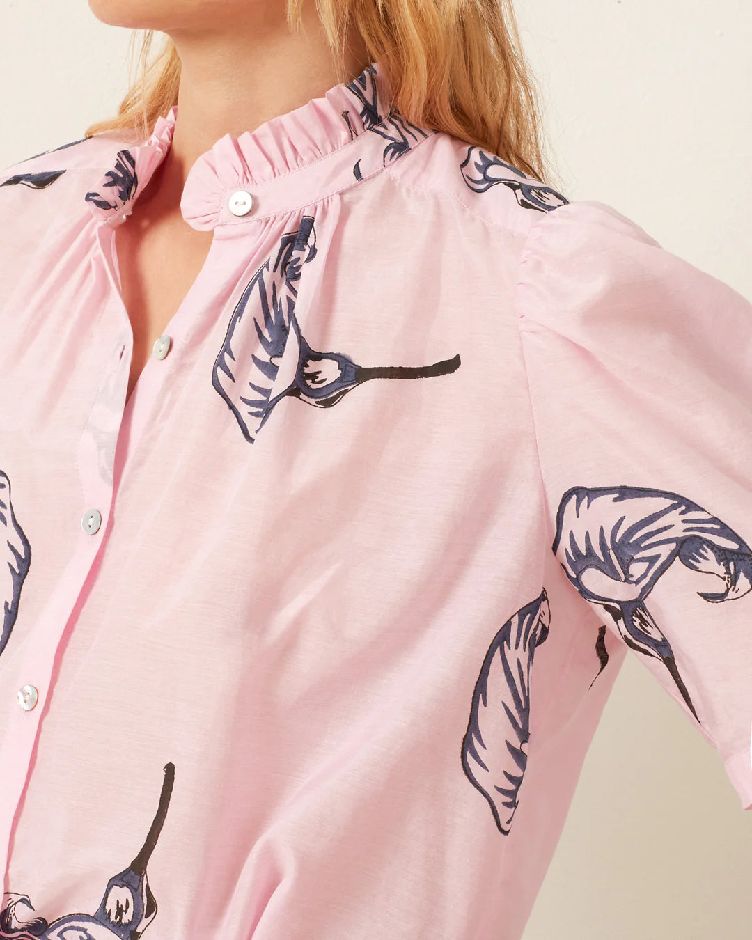 Alix Of Bohemia Women's Winn Calla Lily Print Blouse - Elegant Floral Top for Casual Wear, Office & Special Occasions