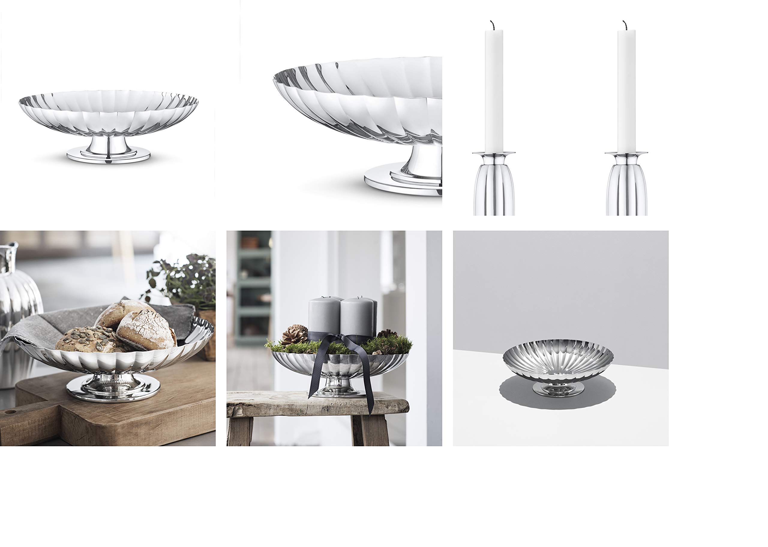 Georg Jensen Bernadotte Dish on Stand - Elegant Serving Platter for Dining & Entertaining - Perfect for Dinner Parties, Weddings & Home Decor